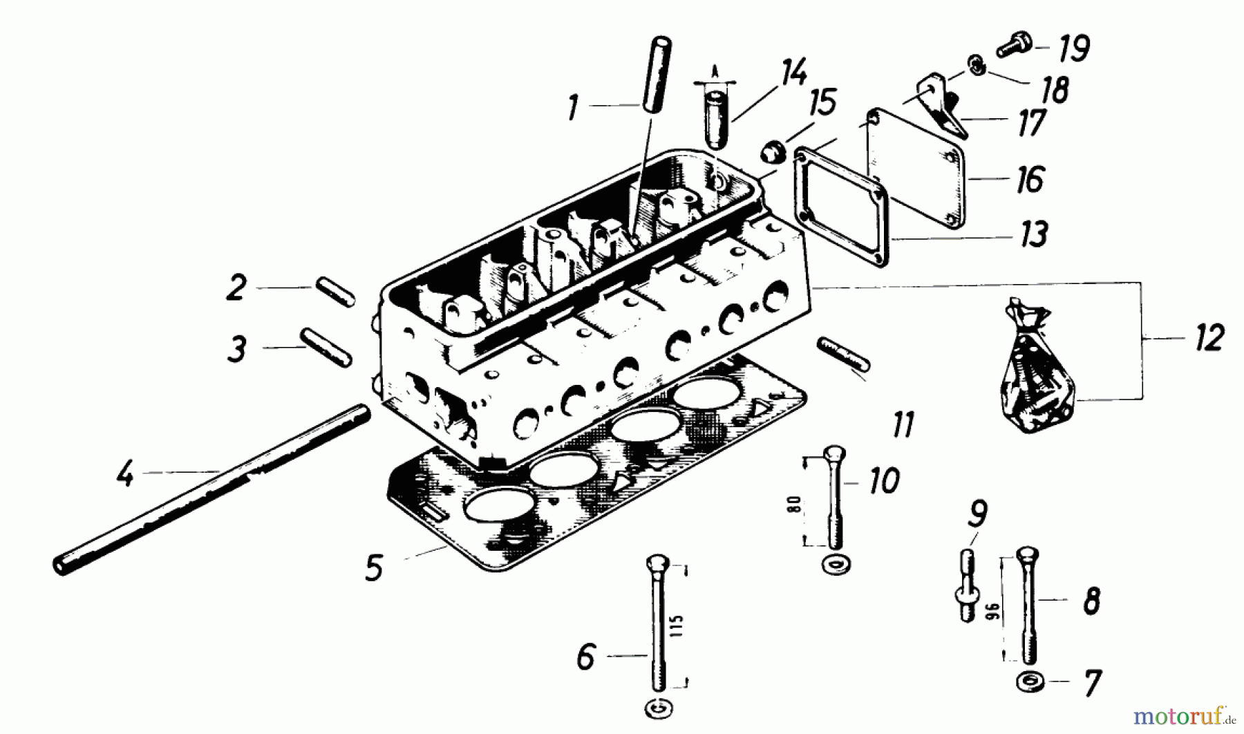 Toro Neu Mowers, Lawn & Garden Tractor Seite 1 61-20RG01 (D-250) - Toro D-250 10-Speed Tractor, 1976 CYLINDER HEAD