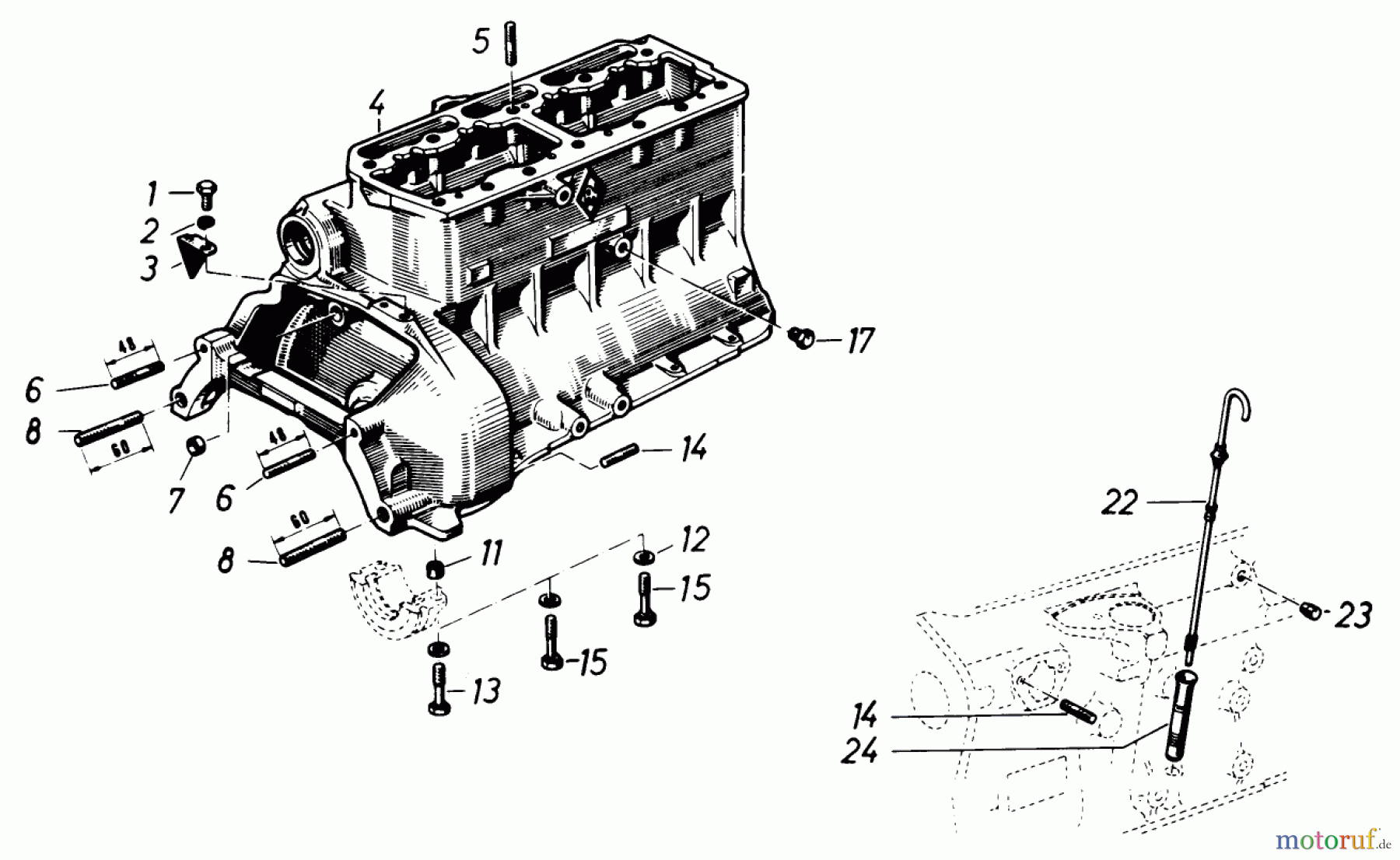 Toro Neu Mowers, Lawn & Garden Tractor Seite 1 61-20RG01 (D-250) - Toro D-250 10-Speed Tractor, 1976 CYLINDER HOUSINGS