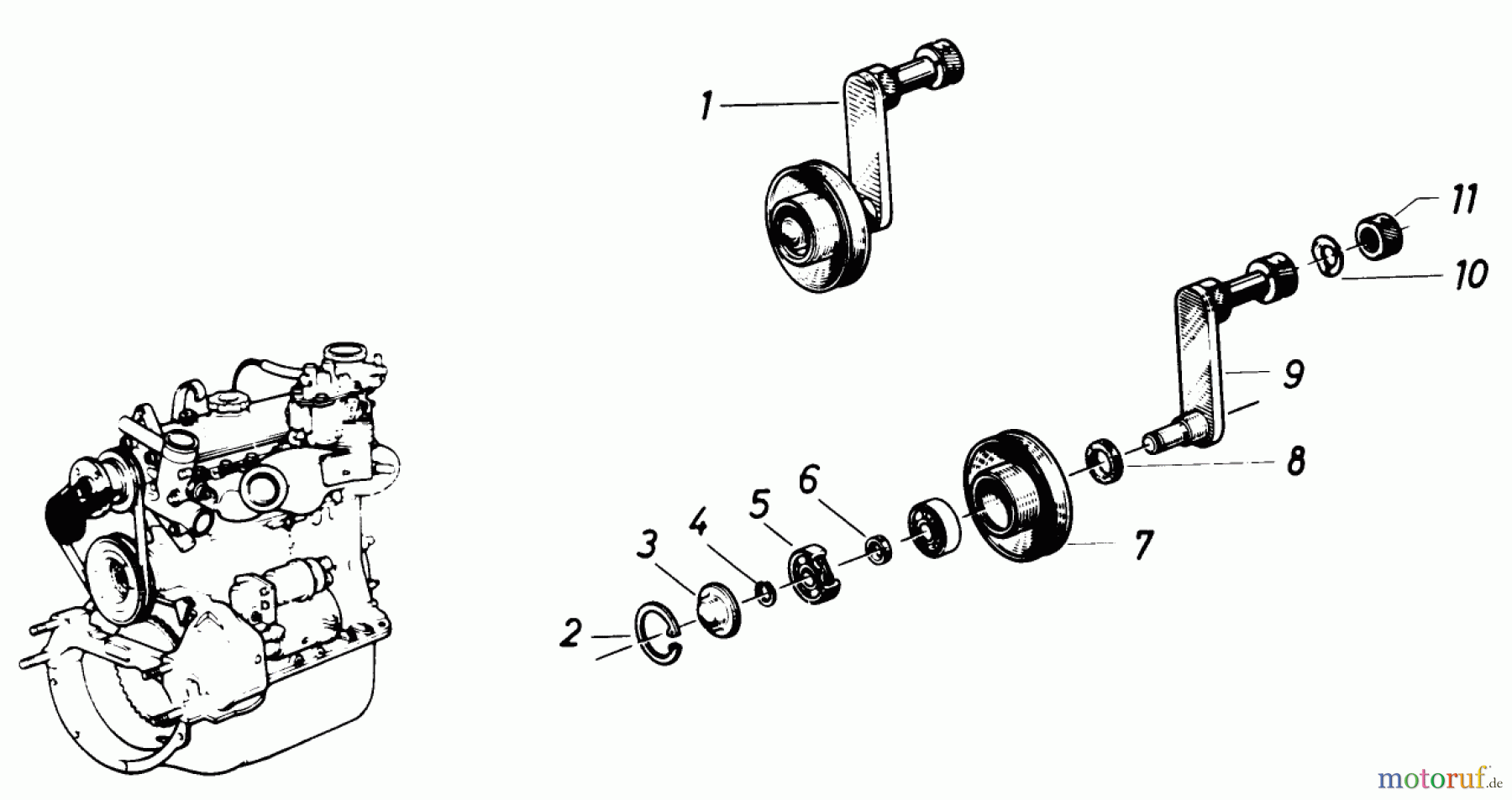 Toro Neu Mowers, Lawn & Garden Tractor Seite 1 61-20RG01 (D-250) - Toro D-250 10-Speed Tractor, 1976 IDLER PULLEY