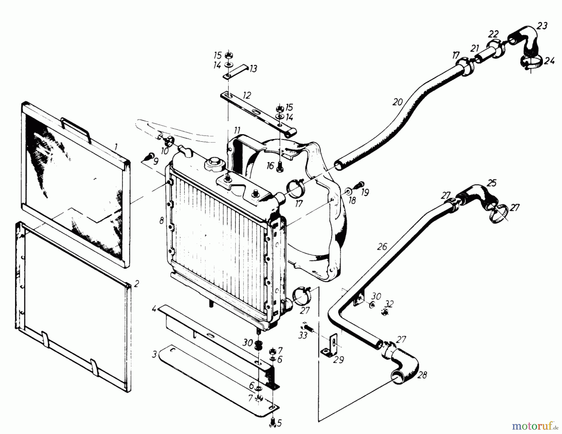  Toro Neu Mowers, Lawn & Garden Tractor Seite 1 61-20RG01 (D-250) - Toro D-250 10-Speed Tractor, 1976 RADIATOR