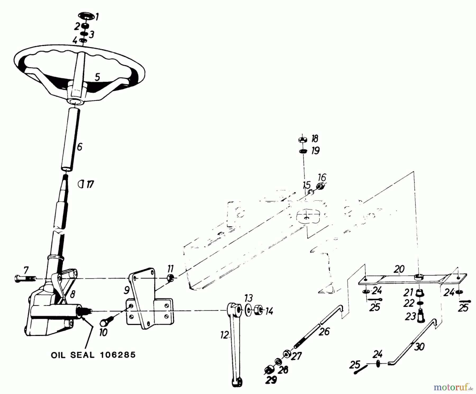  Toro Neu Mowers, Lawn & Garden Tractor Seite 1 61-20RG01 (D-250) - Toro D-250 10-Speed Tractor, 1976 STEERING GEAR, PITMAN ARM AND BRACKET