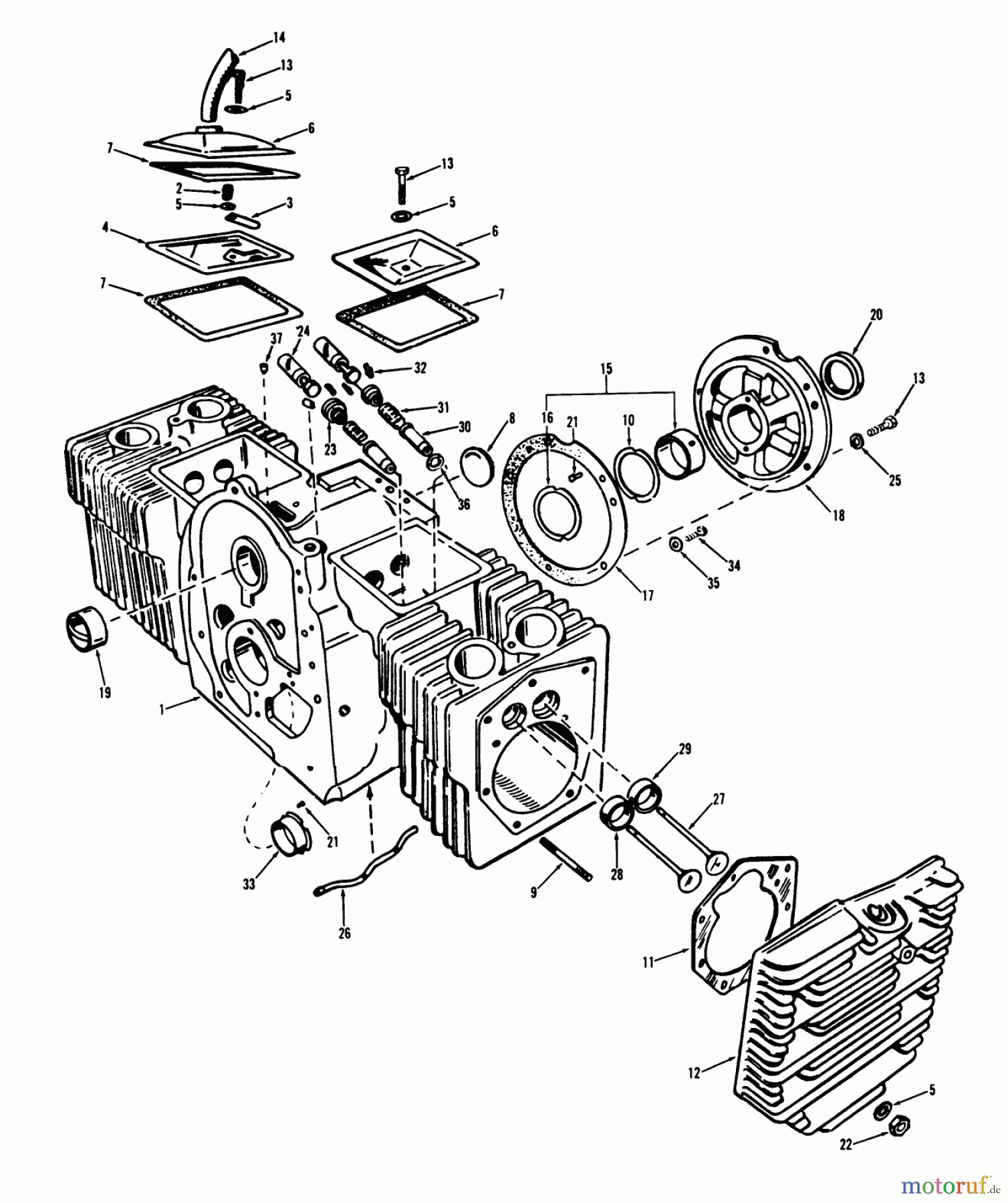 Toro Neu Mowers, Lawn & Garden Tractor Seite 1 71-16OS01 (D-160) - Toro D-160 Automatic Tractor, 1977 D-160 ONAN ENGINE, CYLINDER BLOCK GROUP