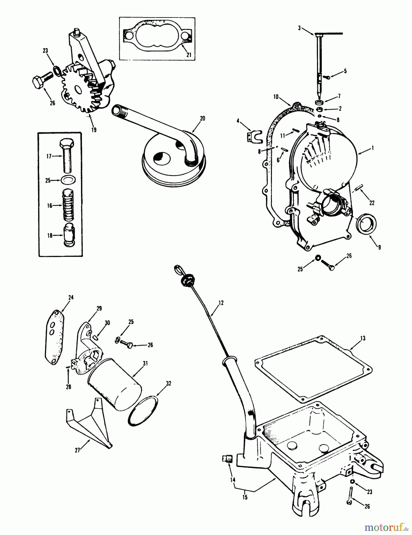 Toro Neu Mowers, Lawn & Garden Tractor Seite 1 71-20KS01 (D-200) - Toro D-200 Automatic Tractor, 1977 D-160 ONAN ENGINE, GEAR COVER, OIL BASE AND PUMP GROUP