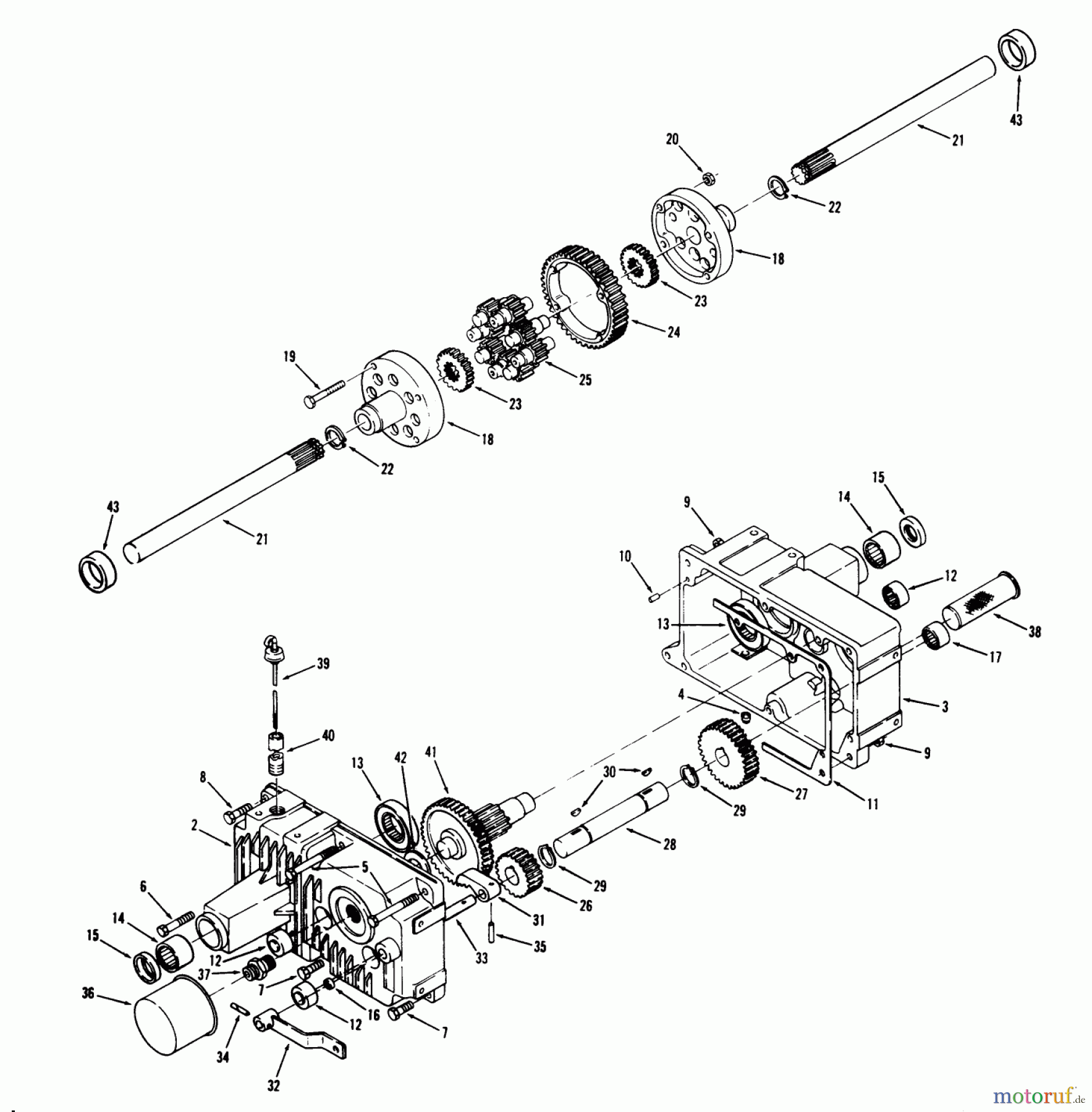 Toro Neu Mowers, Lawn & Garden Tractor Seite 1 71-20KS01 (D-200) - Toro D-200 Automatic Tractor, 1977 TRANSAXLE