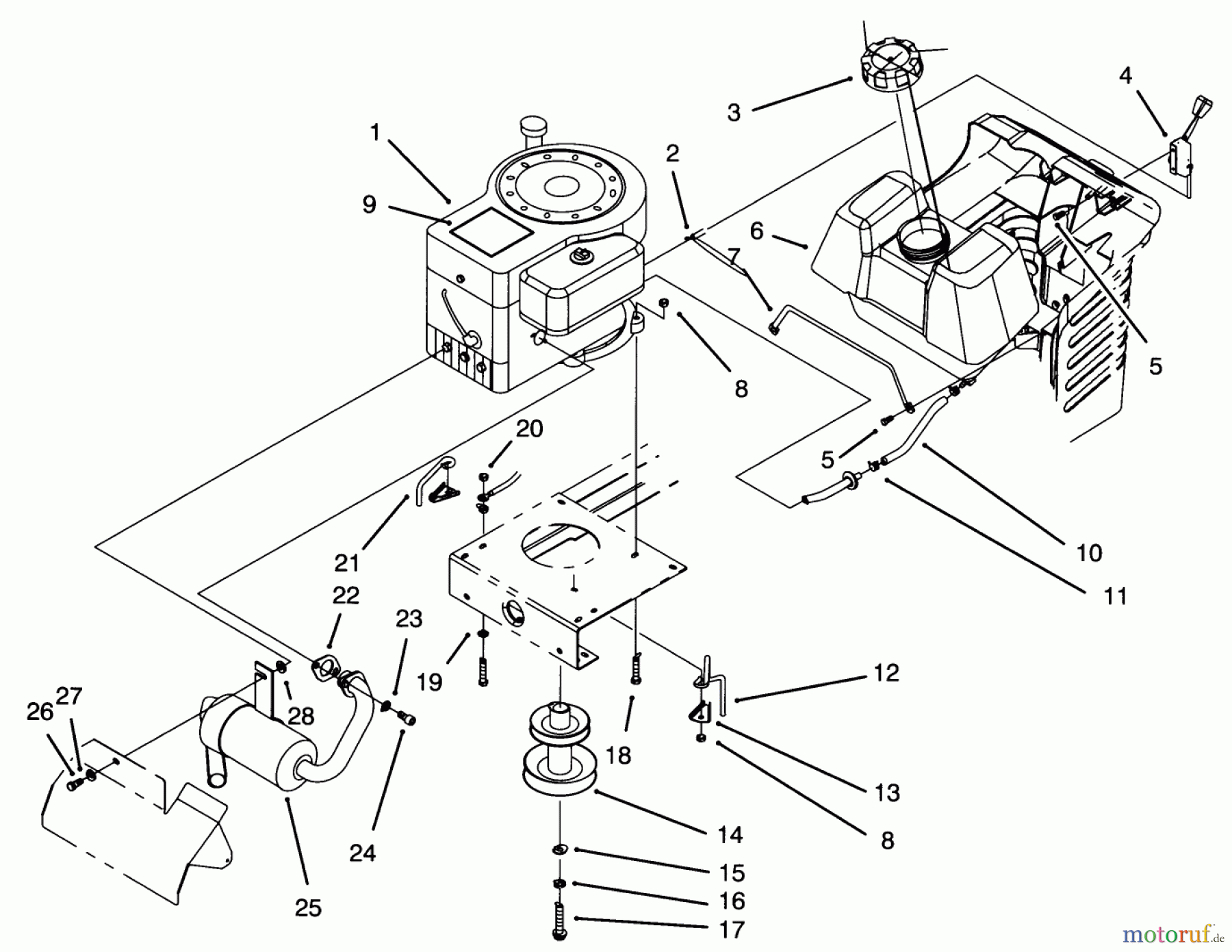Toro Neu Mowers, Lawn & Garden Tractor Seite 1 71200 (12-32XL) - Toro 12-32XL Lawn Tractor, 1993 (3900001-3999999) ENGINE ASSEMBLY