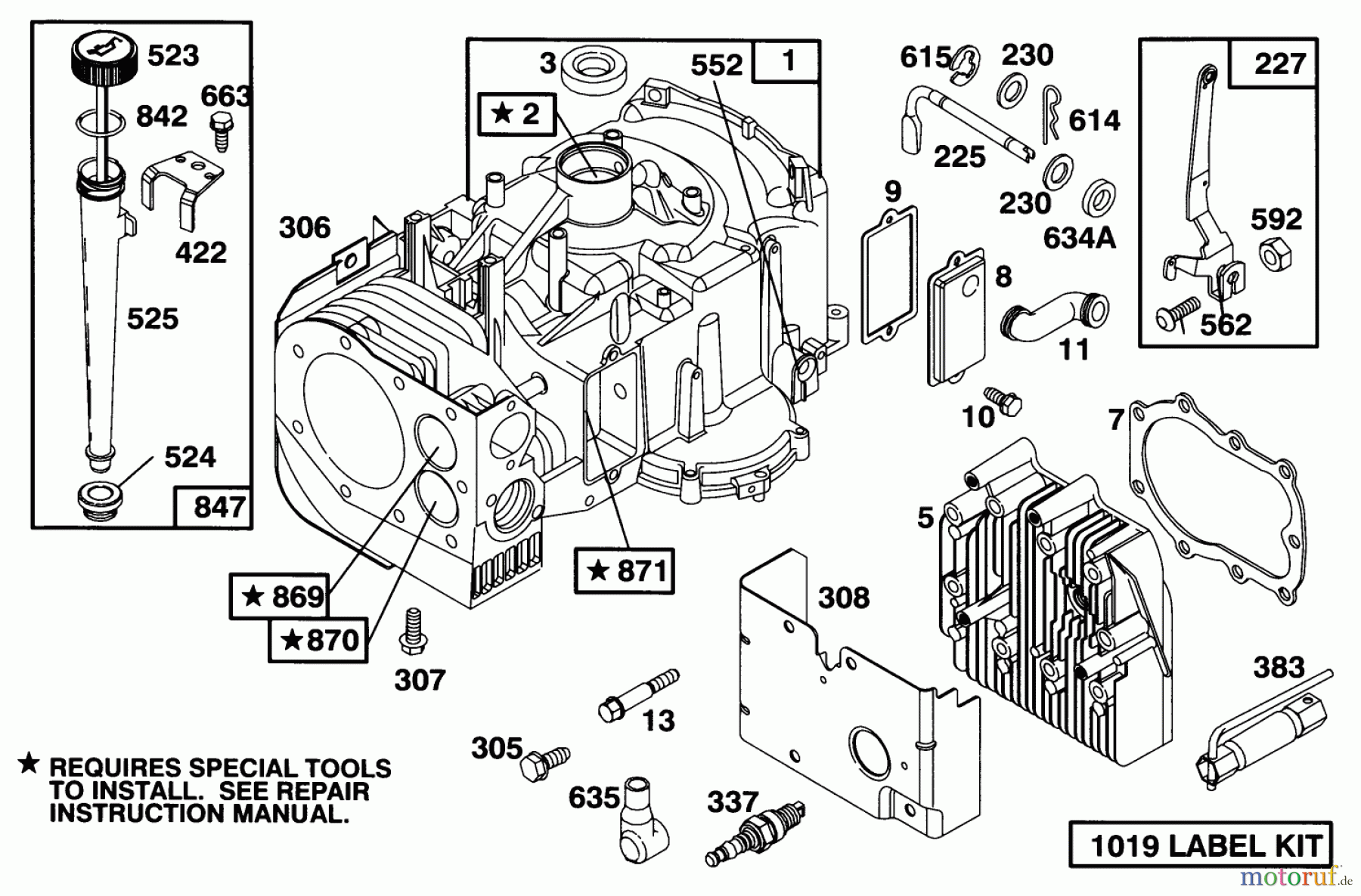 Toro Neu Mowers, Lawn & Garden Tractor Seite 1 71200 (12-32XL) - Toro 12-32XL Lawn Tractor, 1993 (3900001-3999999) ENGINE BRIGGS & STRATTON MODEL 283707-0156-01 #1