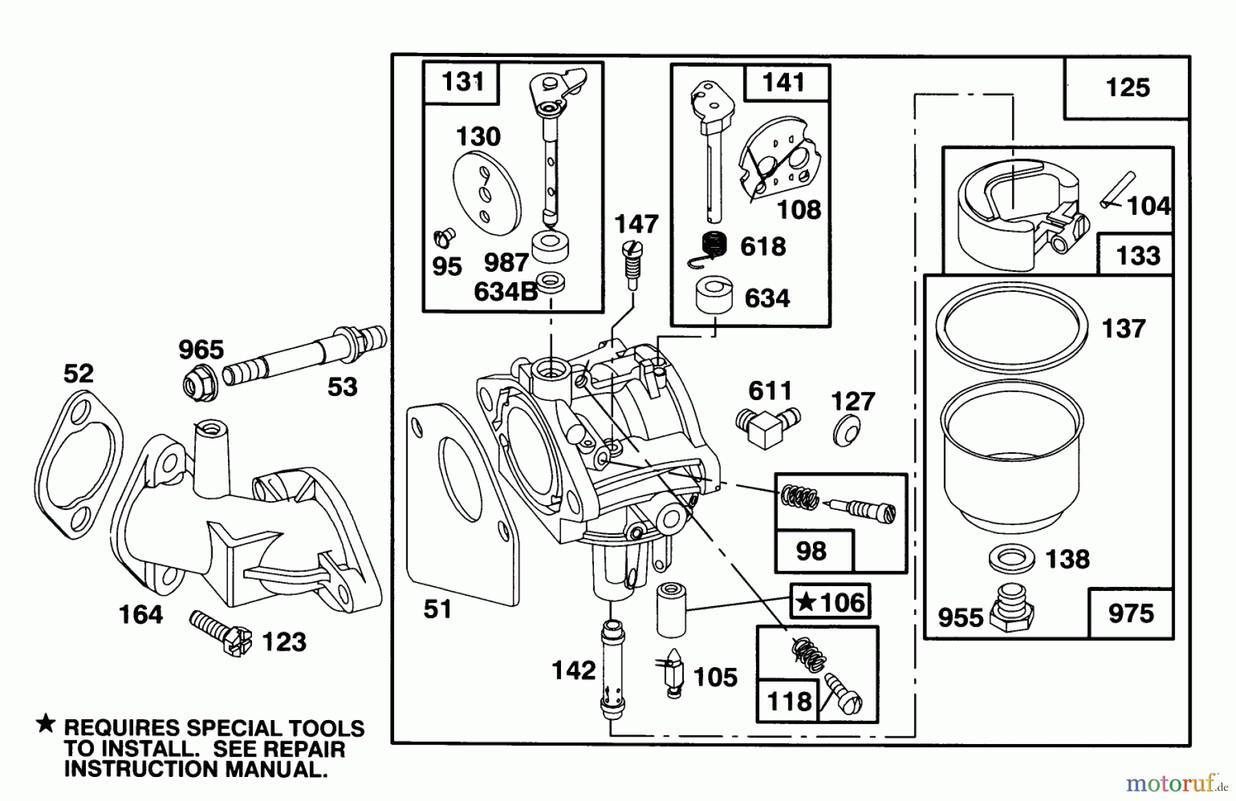 Toro Neu Mowers, Lawn & Garden Tractor Seite 1 71200 (12-32XL) - Toro 12-32XL Lawn Tractor, 1993 (3900001-3999999) ENGINE BRIGGS & STRATTON MODEL 283707-0156-01 #3