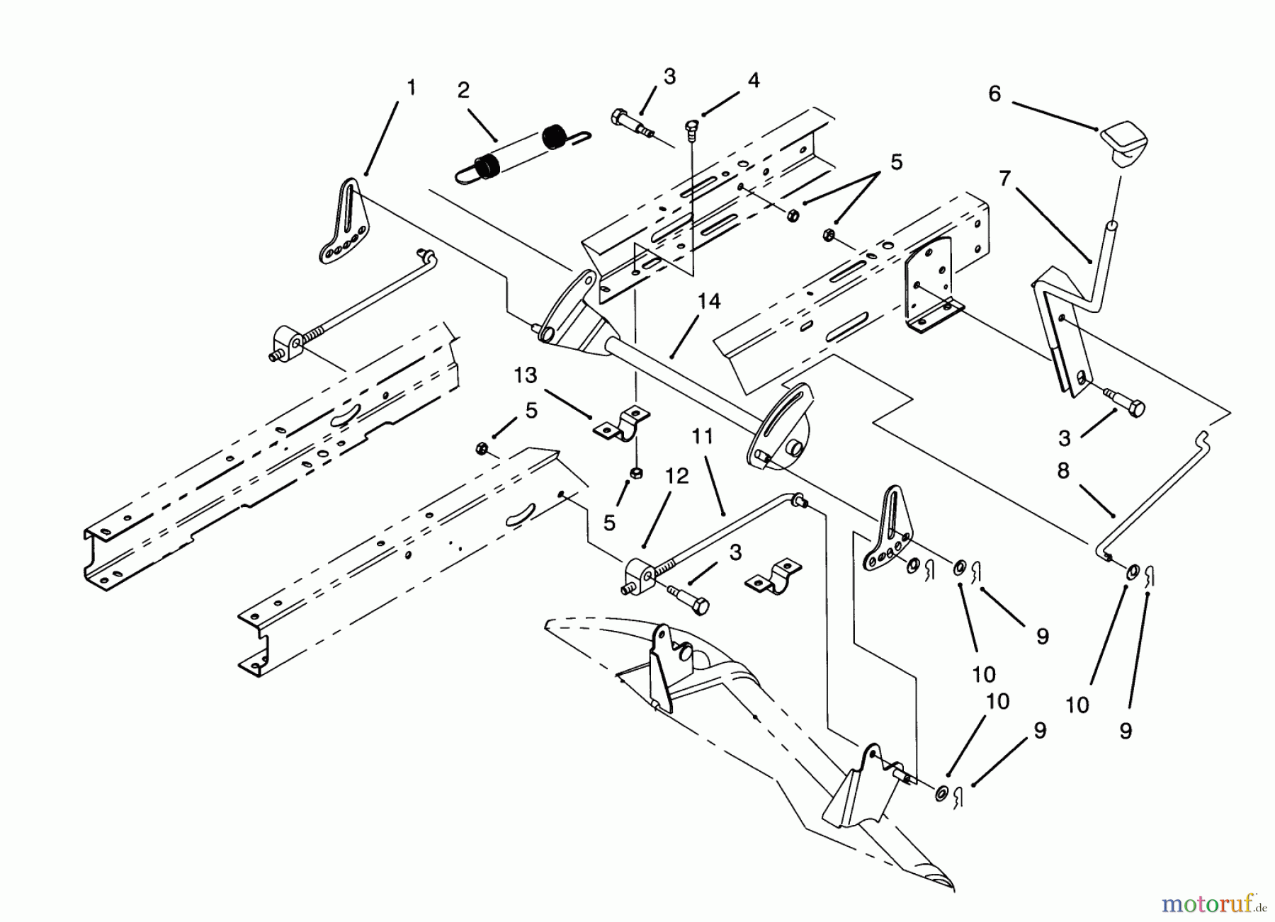 Toro Neu Mowers, Lawn & Garden Tractor Seite 1 71200 (12-32XL) - Toro 12-32XL Lawn Tractor, 1993 (3900001-3999999) HEIGHT OF CUT ASSEMBLY