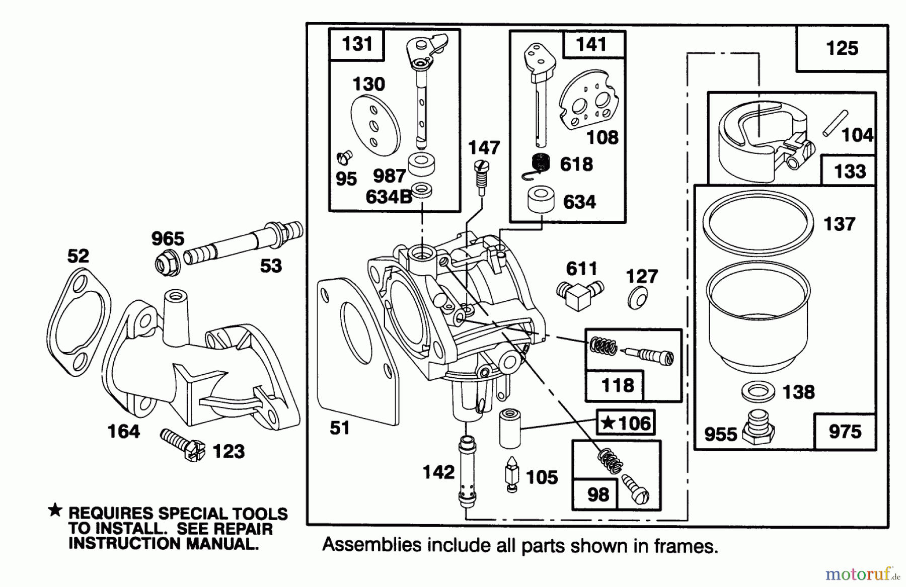 Toro Neu Mowers, Lawn & Garden Tractor Seite 1 71182 (12-32XL) - Toro 12-32XL Lawn Tractor, 1994 (4900001-4999999) ENGINE BRIGGS & STRATTON MODEL 282707-0119-01 #3