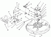 Toro 71182 (12-32XL) - 12-32XL Lawn Tractor, 1994 (4900001-4999999) Ersatzteile PULLEY & BELT ASSEMBLY (32" CUTTING UNIT)
