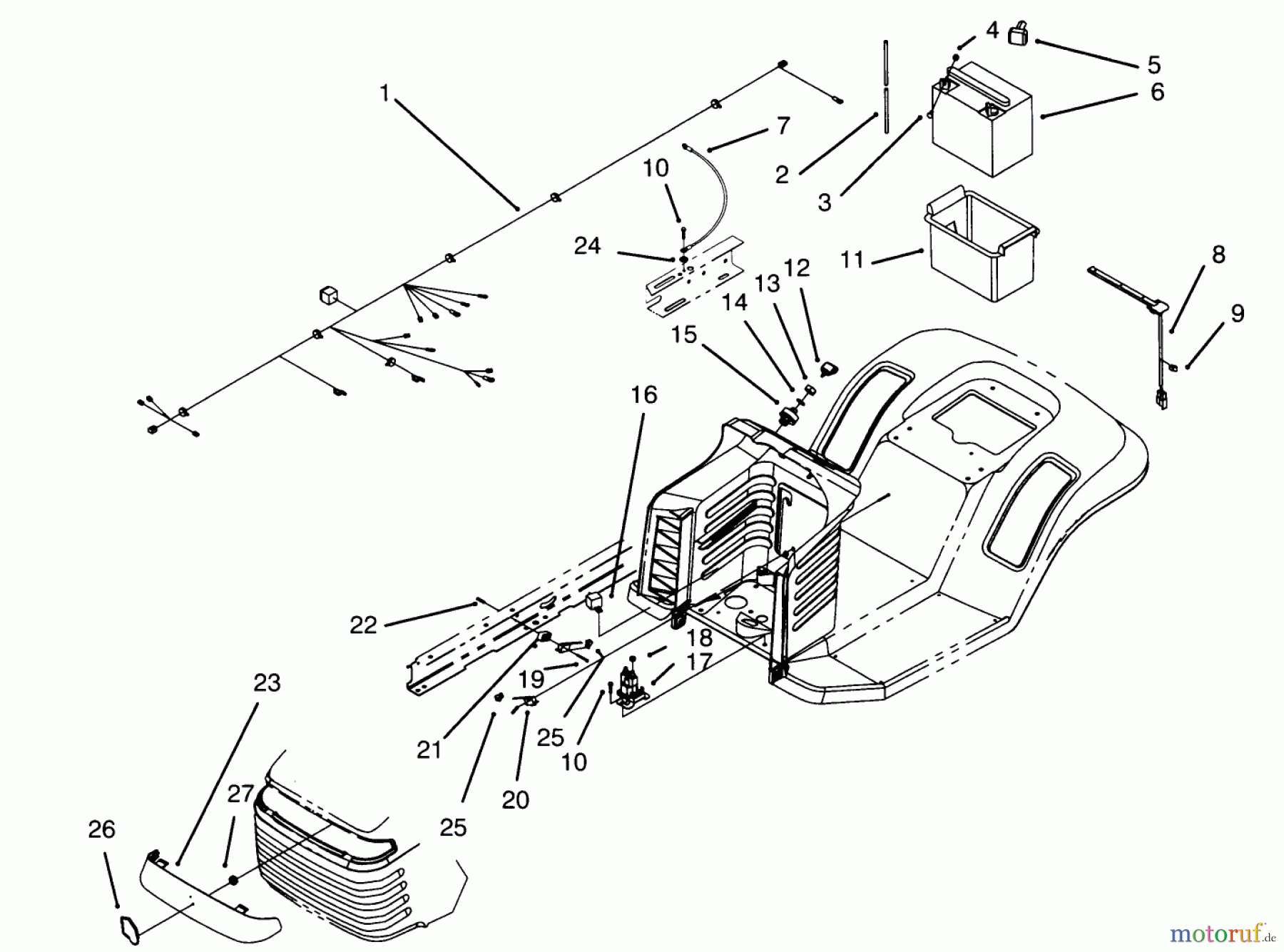 Toro Neu Mowers, Lawn & Garden Tractor Seite 1 71200 (12-32XL) - Toro 12-32XL Lawn Tractor, 1995 (5910001-5999999) ELECTRICAL ASSEMBLY