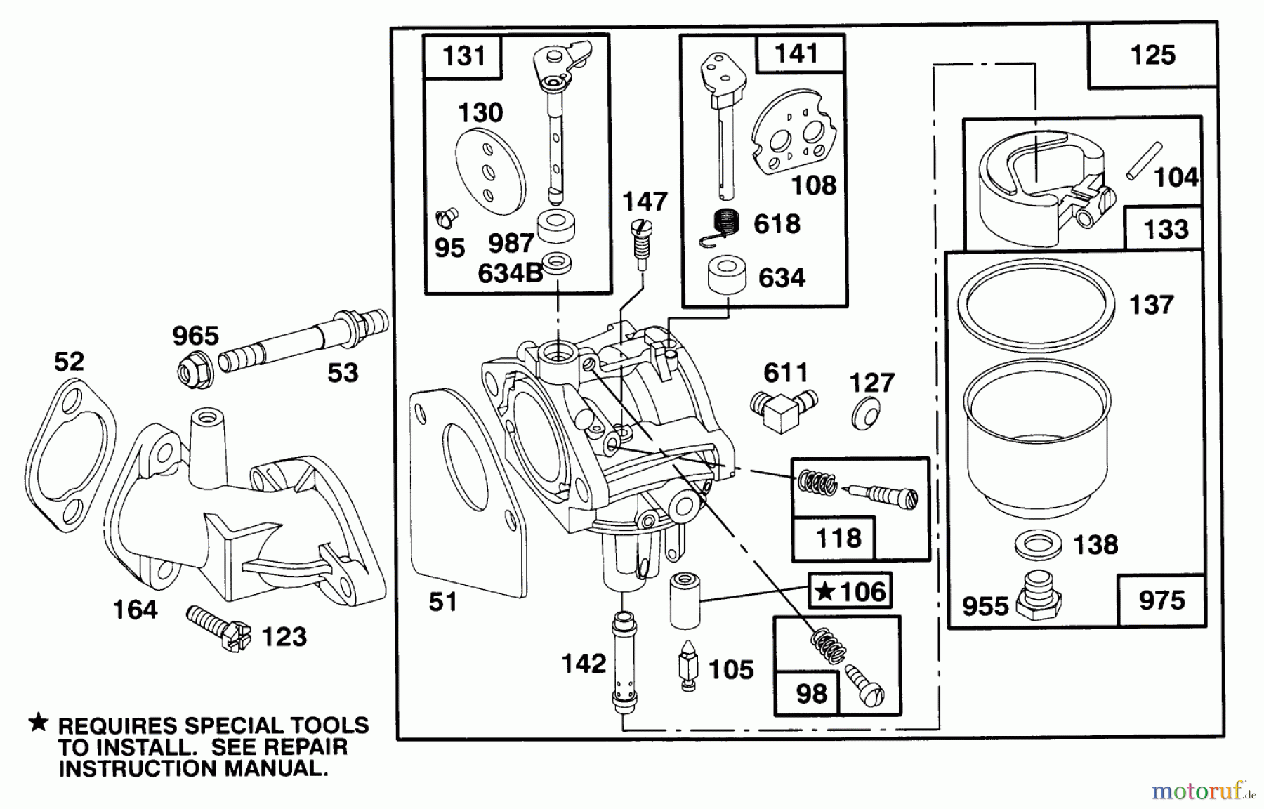 Toro Neu Mowers, Lawn & Garden Tractor Seite 1 71200 (12-32XL) - Toro 12-32XL Lawn Tractor, 1995 (5910001-5999999) ENGINE BRIGGS & STRATTON MODEL 282707-0119-01 #3