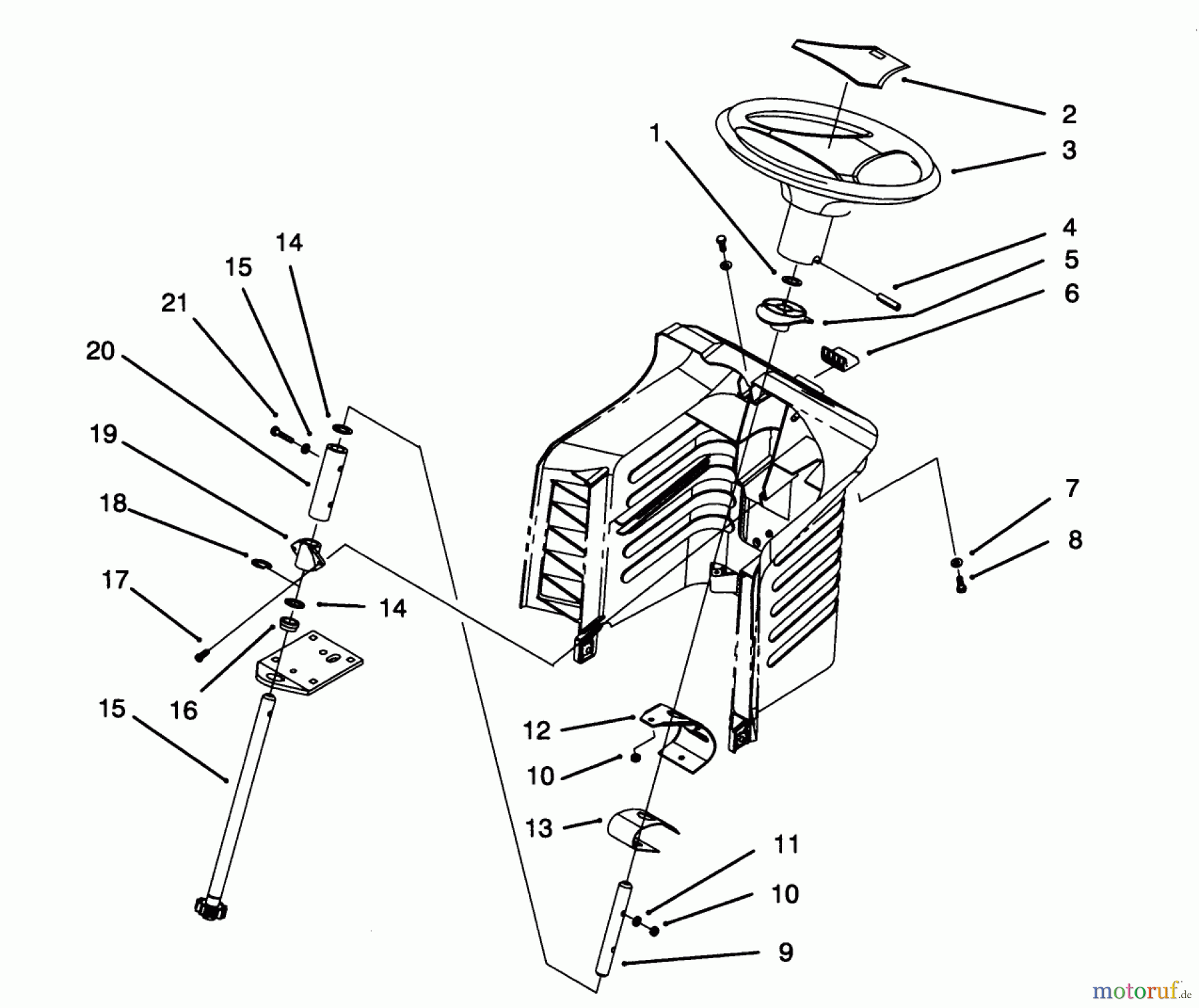  Toro Neu Mowers, Lawn & Garden Tractor Seite 1 71184 (12-38XL) - Toro 12-38XL Lawn Tractor, 1994 (4900001-4999999) STEERING ASSEMBLY