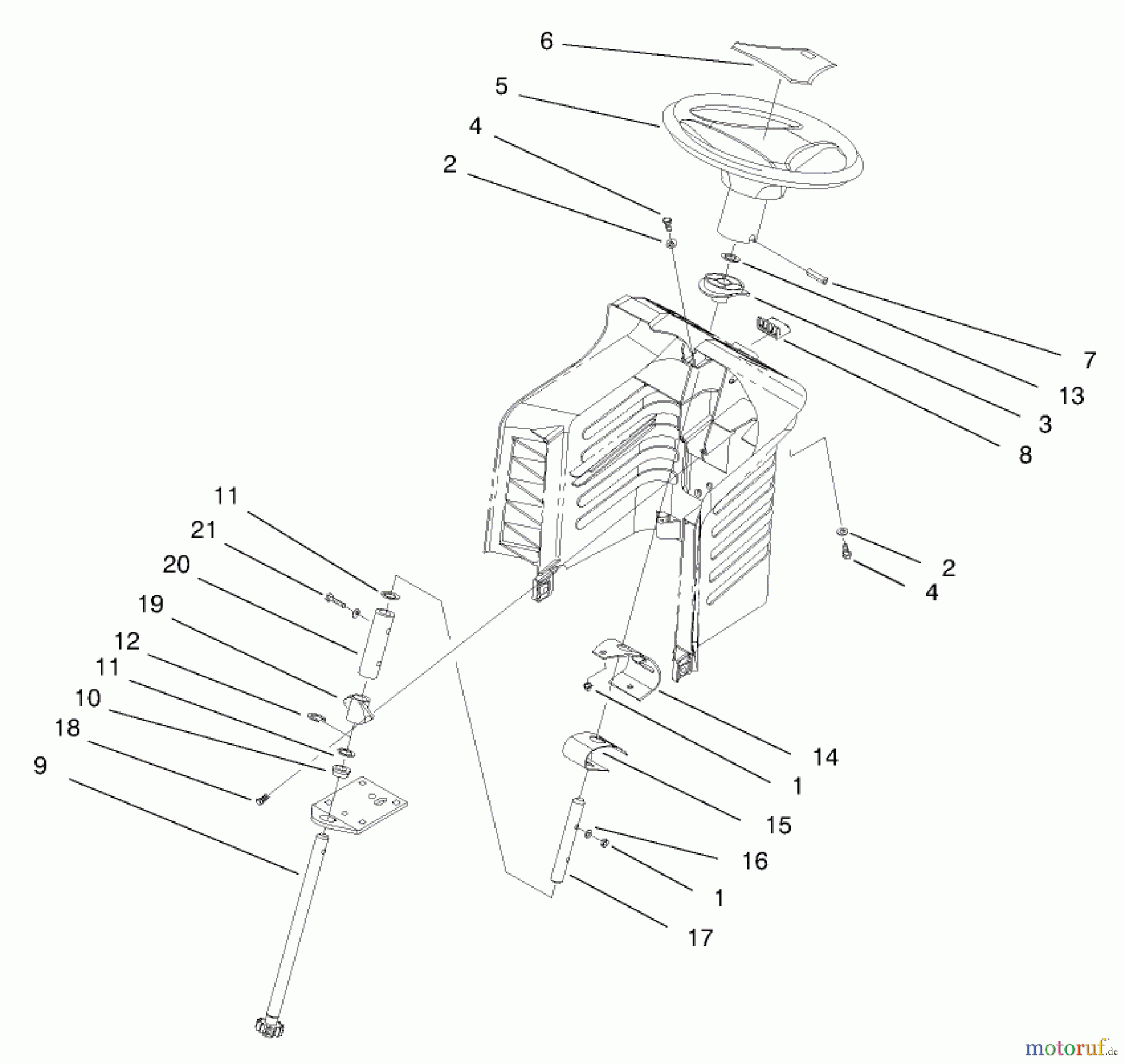  Toro Neu Mowers, Lawn & Garden Tractor Seite 1 71185 (13-38XL) - Toro 13-38XL Lawn Tractor, 1996 (6900001-6999999) STEERING ASSEMBLY