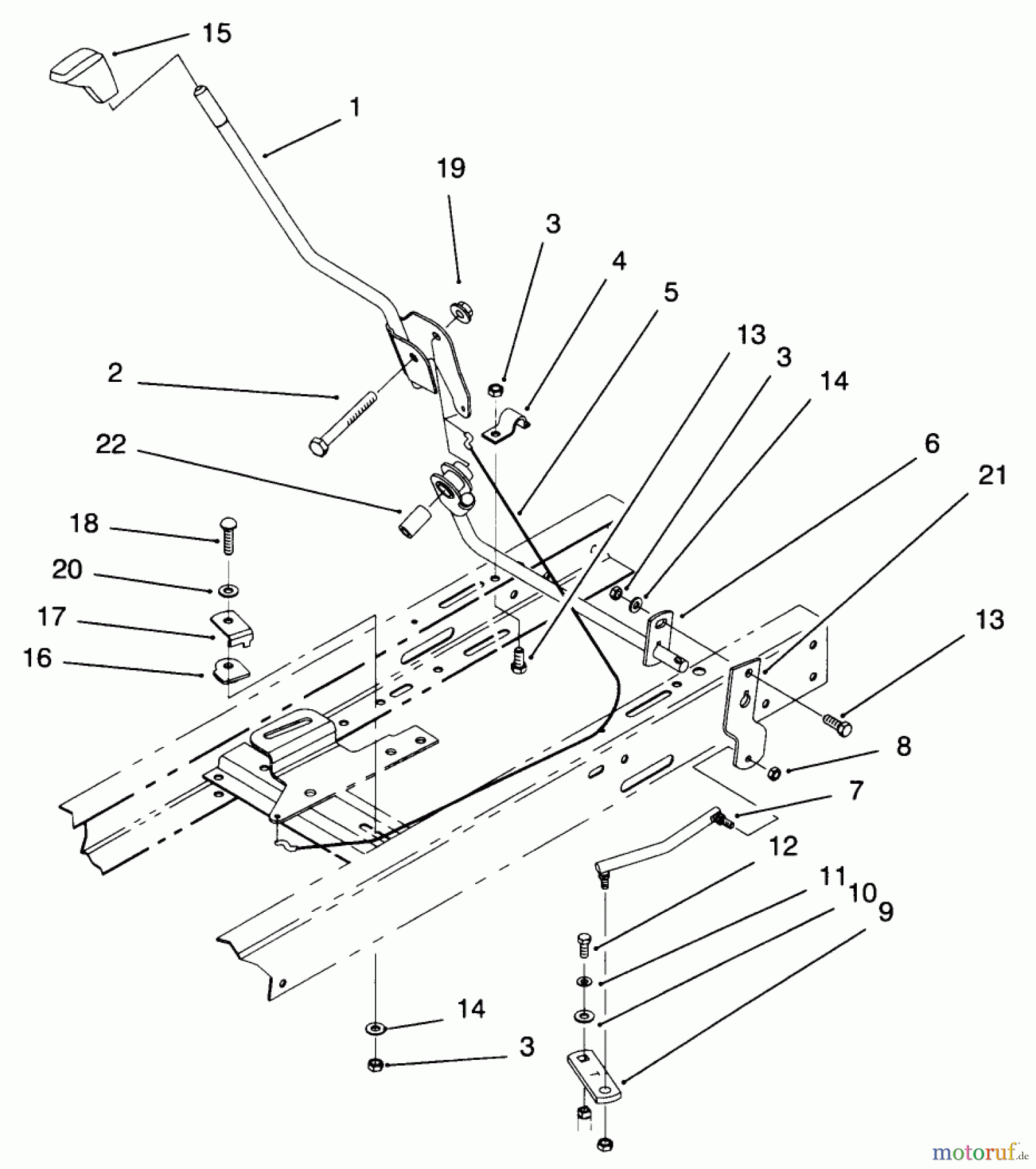  Toro Neu Mowers, Lawn & Garden Tractor Seite 1 71188 (12-32XL) - Toro 12-32XL Lawn Tractor, 1996 (6900001-6999999) SHIFT ASSEMBLY