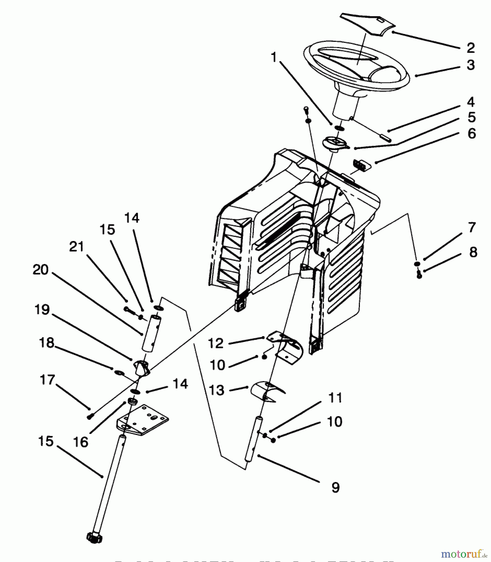  Toro Neu Mowers, Lawn & Garden Tractor Seite 1 71191 (13-38HXL) - Toro 13-38HXL Lawn Tractor, 1995 (5900001-5910000) STEERING ASSEMBLY