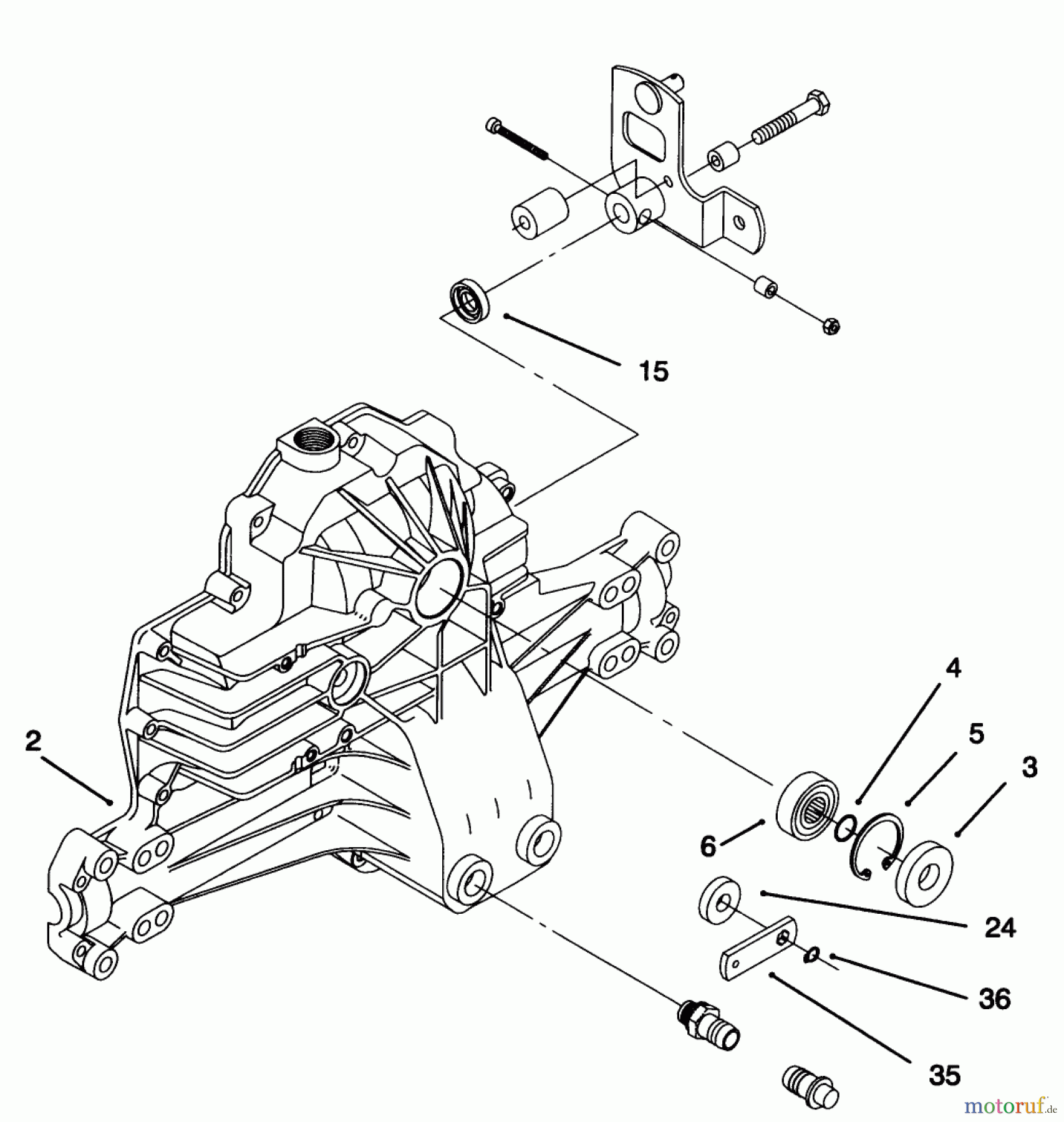 Toro Neu Mowers, Lawn & Garden Tractor Seite 1 71192 (15-44HXL) - Toro 15-44HXL Lawn Tractor, 1996 (6900001-6999999) HYDRO TRANSAXLE ASSEMBLY #1