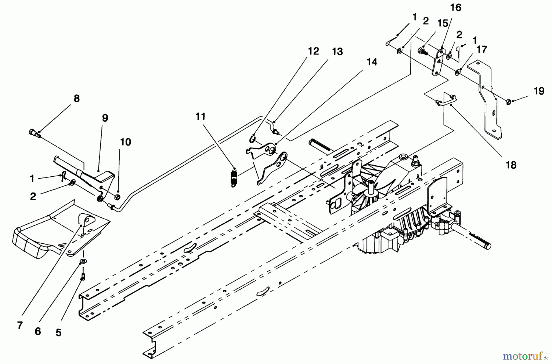 Toro Neu Mowers, Lawn & Garden Tractor Seite 1 71192 (15-44HXL) - Toro 15-44HXL Lawn Tractor, 1996 (6900001-6999999) SPEED CONTROL ASSEMBLY