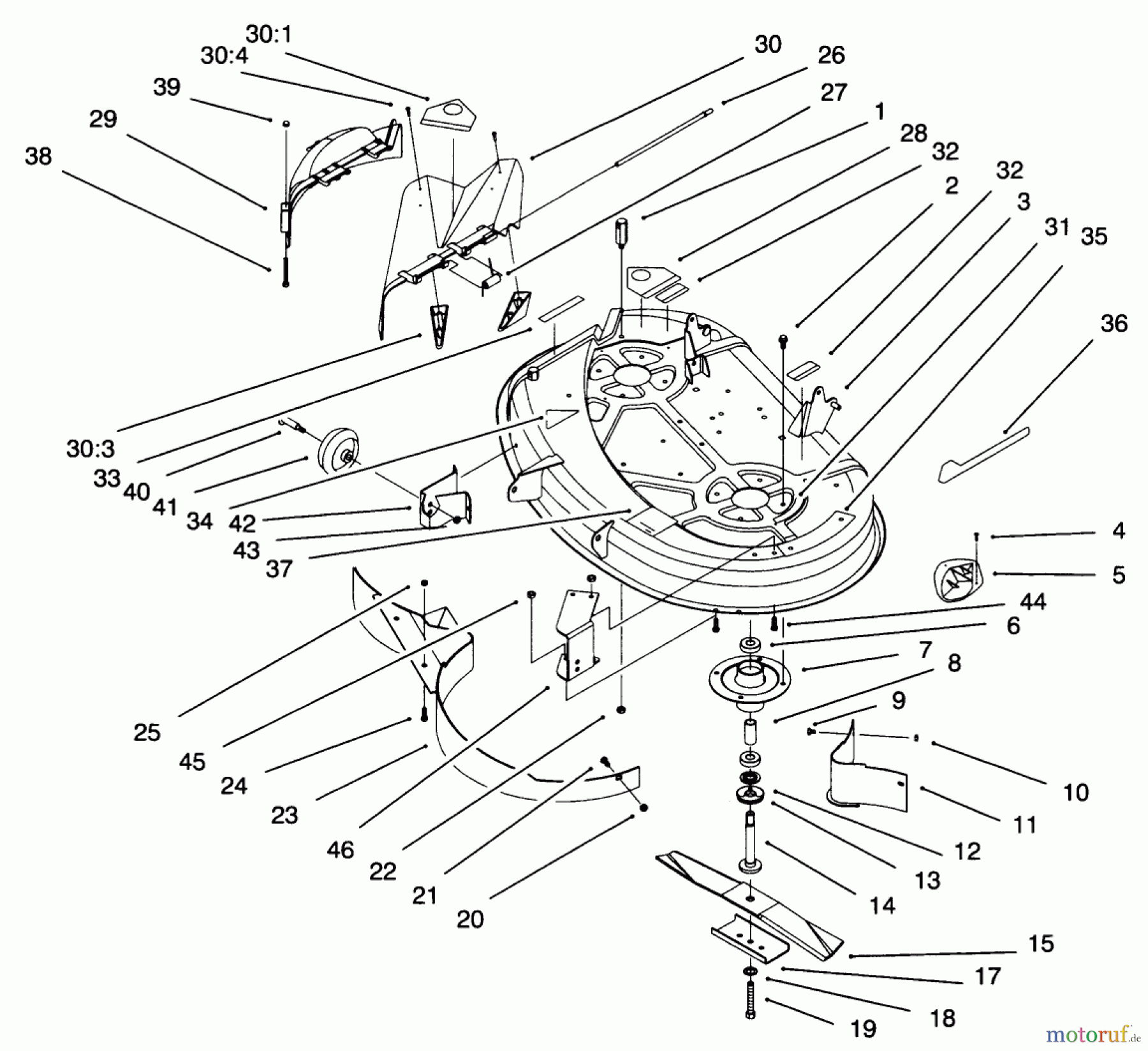  Toro Neu Mowers, Lawn & Garden Tractor Seite 1 71217 (14-38HXL) - Toro 14-38HXL Lawn Tractor, 1996 (6900001-6999999) 38