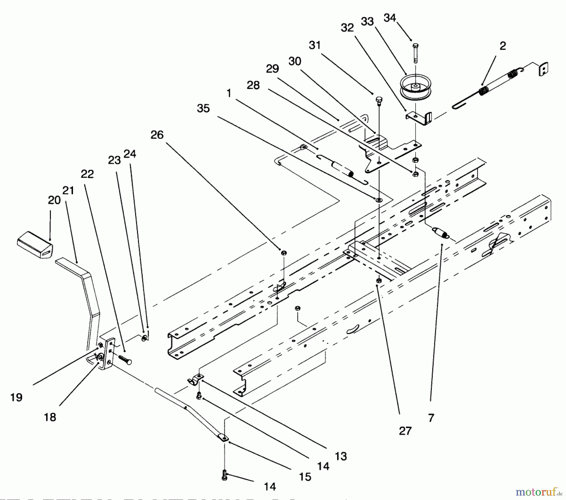  Toro Neu Mowers, Lawn & Garden Tractor Seite 1 71217 (14-38HXL) - Toro 14-38HXL Lawn Tractor, 1996 (6900001-6999999) TRACTION CLUTCHING COMPONENTS ASSEMBLY