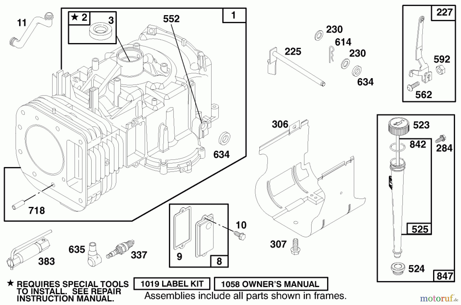 Toro Neu Mowers, Lawn & Garden Tractor Seite 1 71193 (14-38HXL) - Toro 14-38HXL Lawn Tractor, 1997 (7900001-7999999) ENGINE BRIGGS & STRATTON MODEL 28N777-0174-01 #1