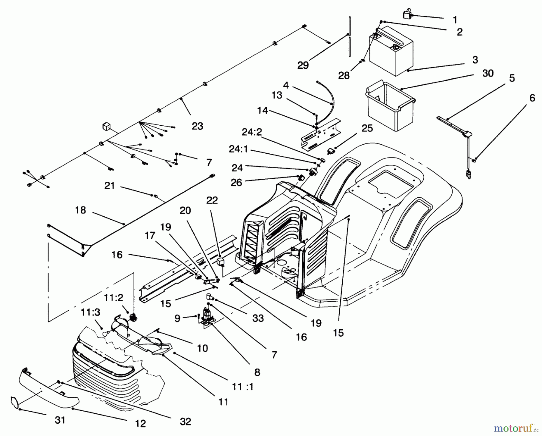  Toro Neu Mowers, Lawn & Garden Tractor Seite 1 71196 (16-44HXL) - Toro 16-44HXL Lawn Tractor, 1996 (6900001-6999999) ELECTRICAL ASSEMBLY