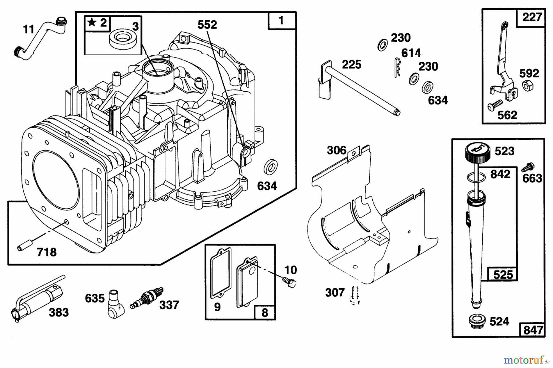 Toro Neu Mowers, Lawn & Garden Tractor Seite 1 71196 (16-44HXL) - Toro 16-44HXL Lawn Tractor, 1996 (6900001-6999999) ENGINE BRIGGS & STRATTON MODEL 28Q777-0668-A1 #1