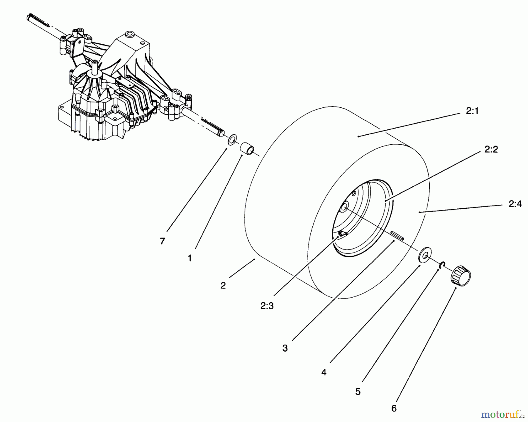 Toro Neu Mowers, Lawn & Garden Tractor Seite 1 71196 (16-44HXL) - Toro 16-44HXL Lawn Tractor, 1996 (6900001-6999999) REAR AXLE ASSEMBLY