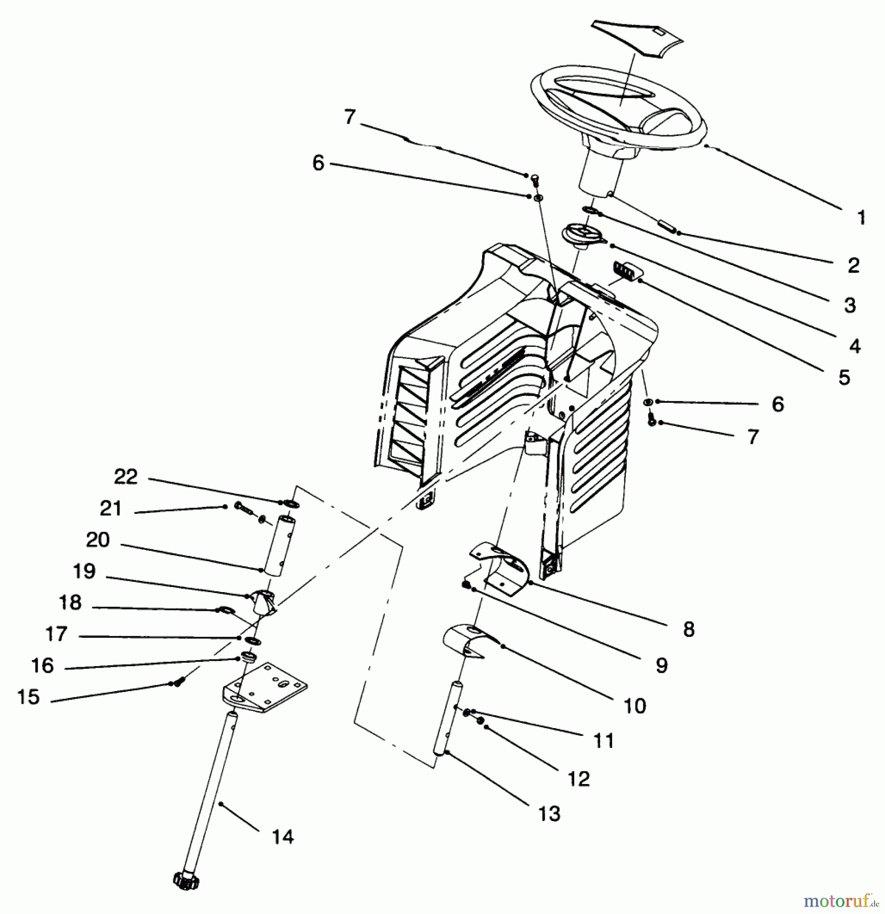 Toro Neu Mowers, Lawn & Garden Tractor Seite 1 71196 (16-44HXL) - Toro 16-44HXL Lawn Tractor, 1996 (6900001-6999999) STEERING ASSEMBLY