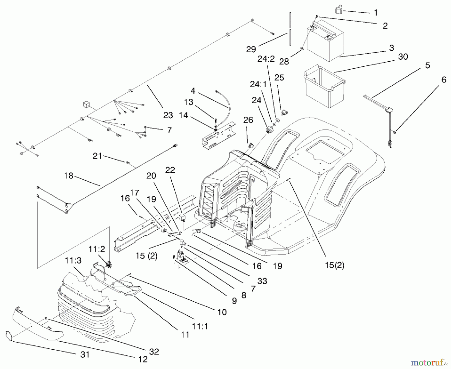 Toro Neu Mowers, Lawn & Garden Tractor Seite 1 71218 (16-44HXL) - Toro 16-44HXL Lawn Tractor, 1997 (7900001-7999999) ELECTRICAL ASSEMBLY
