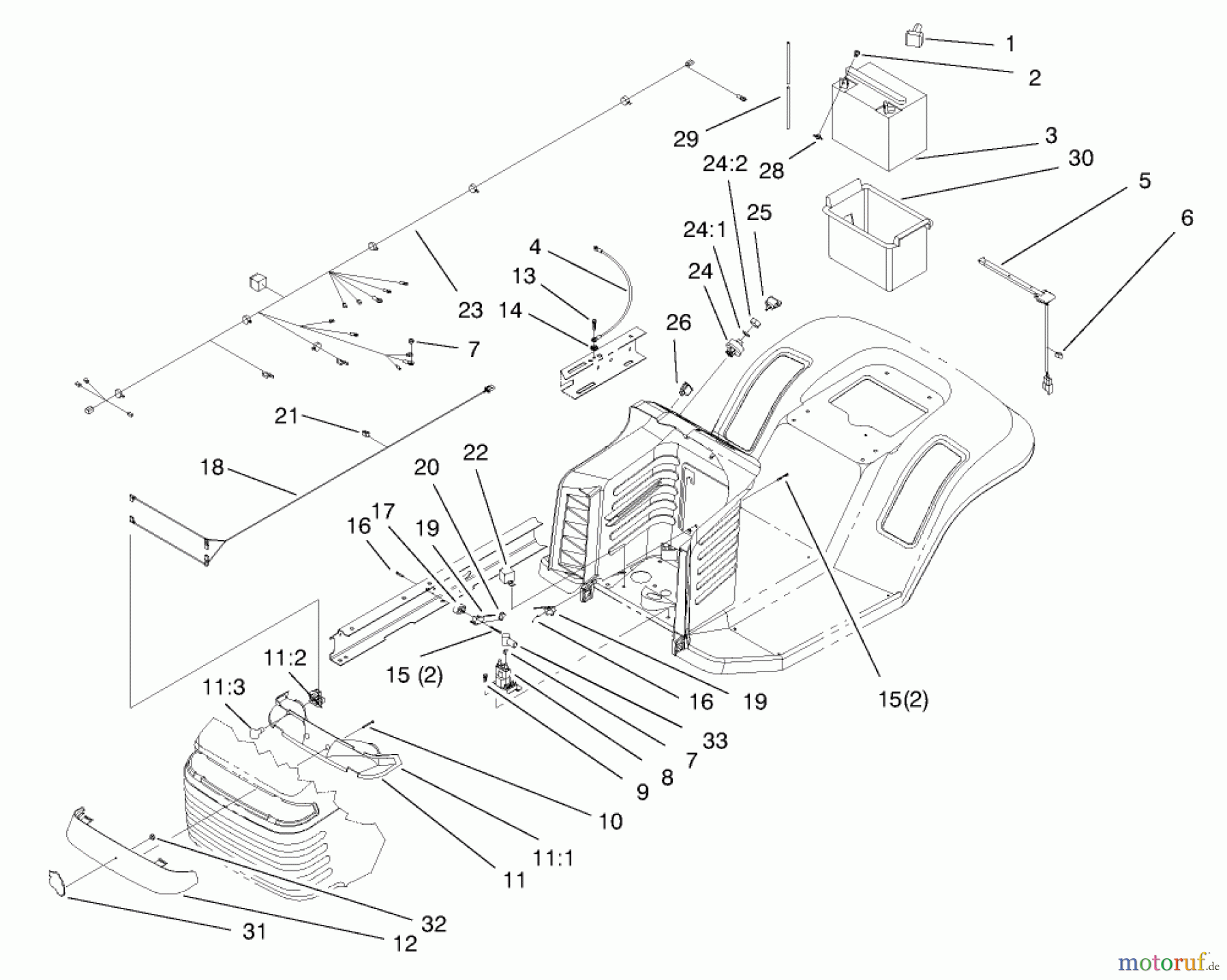 Toro Neu Mowers, Lawn & Garden Tractor Seite 1 71218 (16-44HXL) - Toro 16-44HXL Lawn Tractor, 1998 (8900001-8999999) ELECTRICAL ASSEMBLY