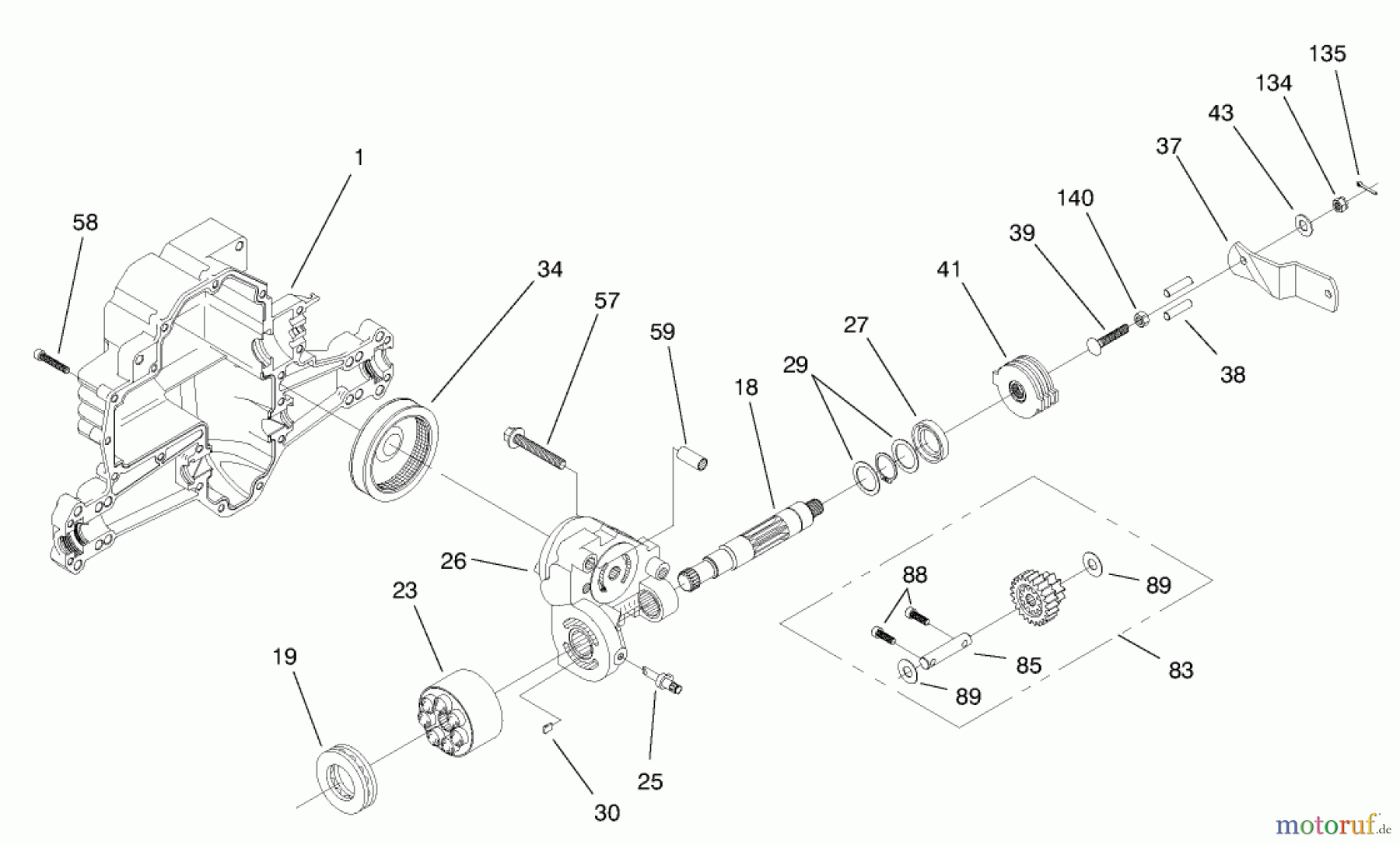 Toro Neu Mowers, Lawn & Garden Tractor Seite 1 71218 (16-44HXL) - Toro 16-44HXL Lawn Tractor, 1998 (8900001-8999999) HYDRO TRANSAXLE ASSEMBLY #3