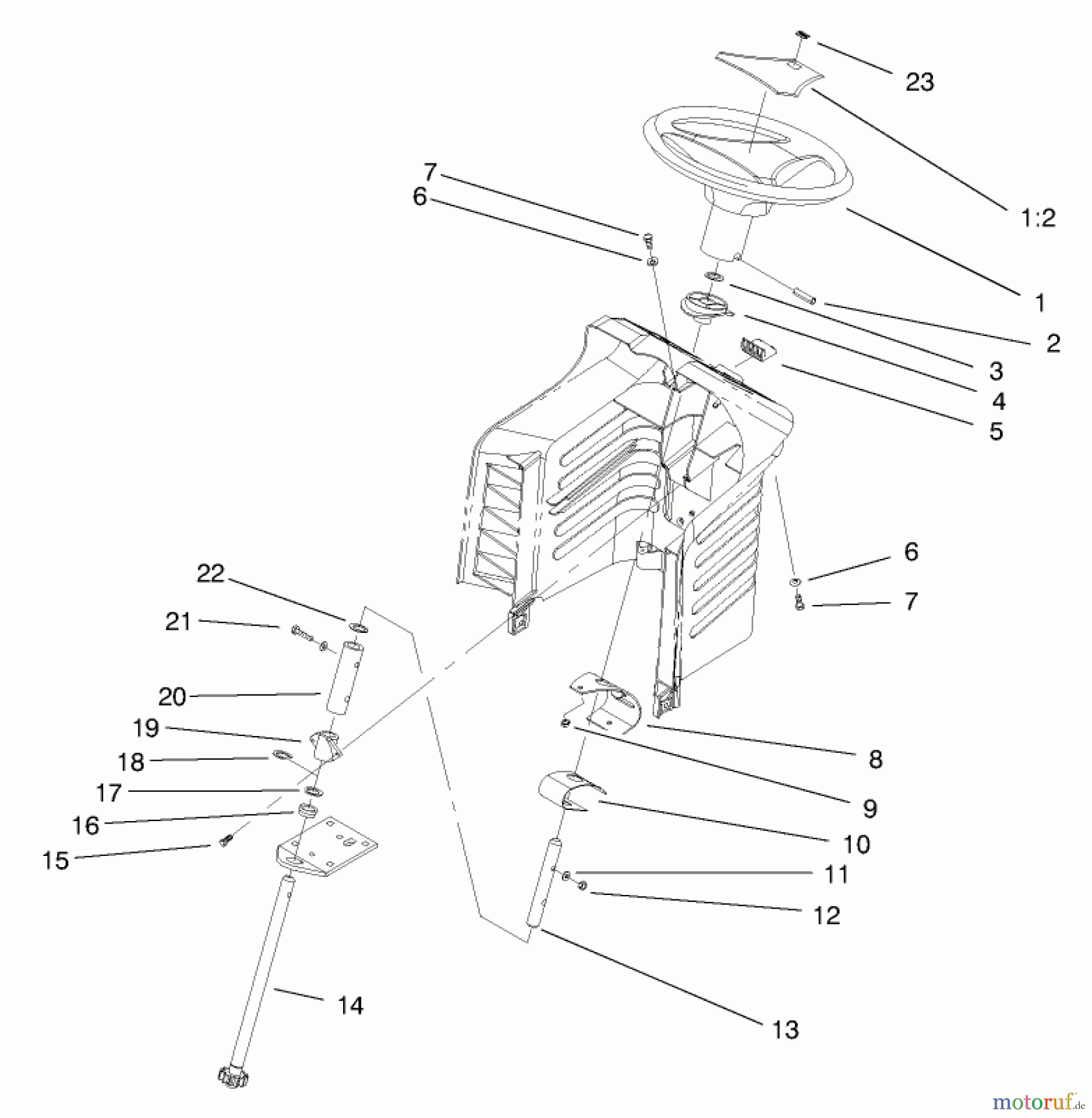  Toro Neu Mowers, Lawn & Garden Tractor Seite 1 71218 (16-44HXL) - Toro 16-44HXL Lawn Tractor, 1998 (8900001-8999999) STEERING ASSEMBLY