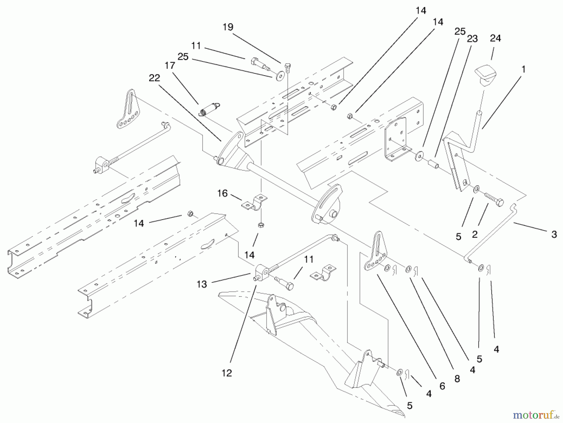 Toro Neu Mowers, Lawn & Garden Tractor Seite 1 71199 (12-32XL) - Toro 12-32XL Lawn Tractor, 1999 (9900001-9999999) HEIGHT OF CUT COMPONENTS ASSEMBLY