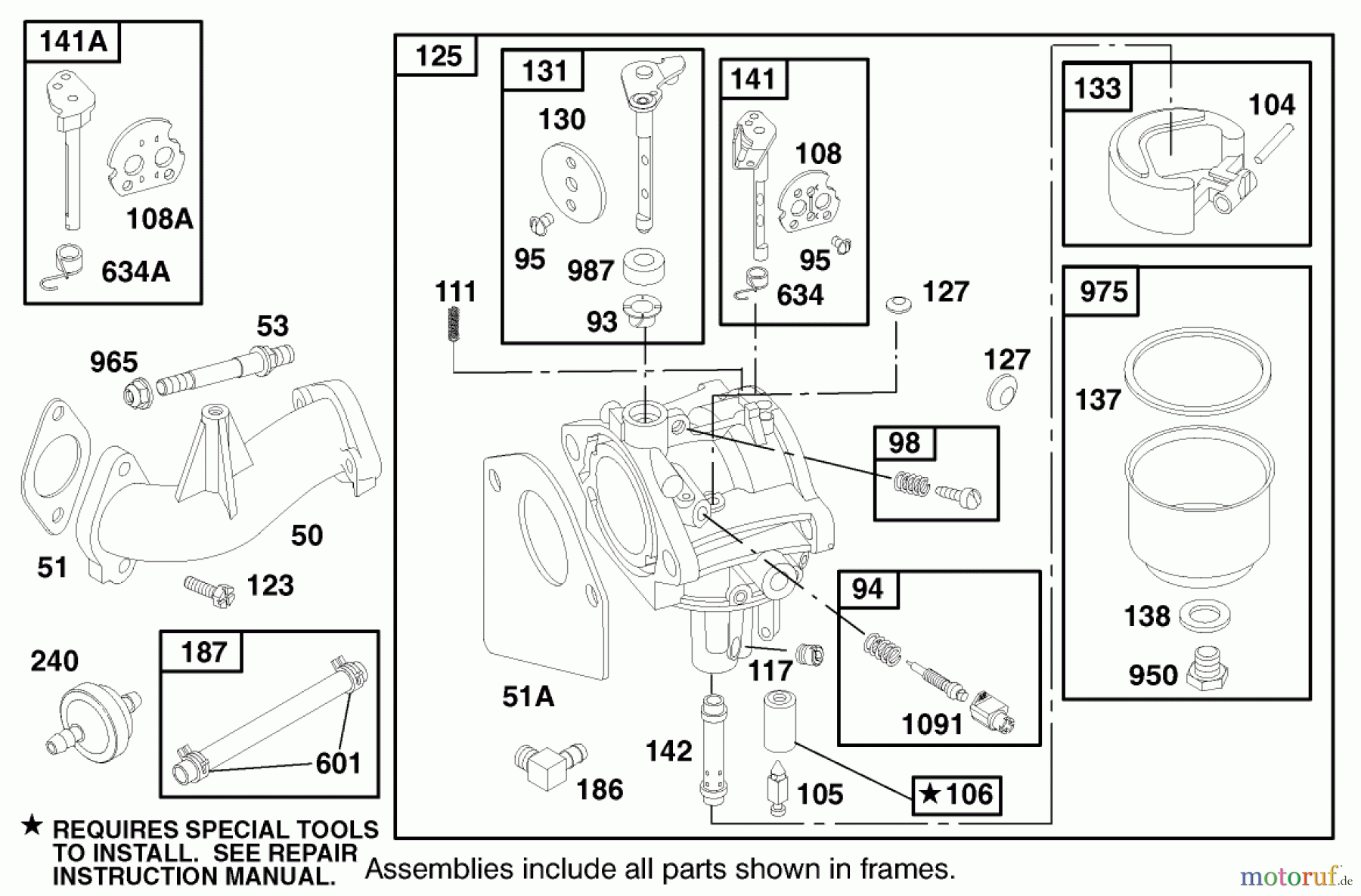 Toro Neu Mowers, Lawn & Garden Tractor Seite 1 71199 (12-32XL) - Toro 12-32XL Lawn Tractor, 2000 (200000001-200999999) ENGINE BRIGGS & STRATTON MODEL 284707-1148-E1 #4
