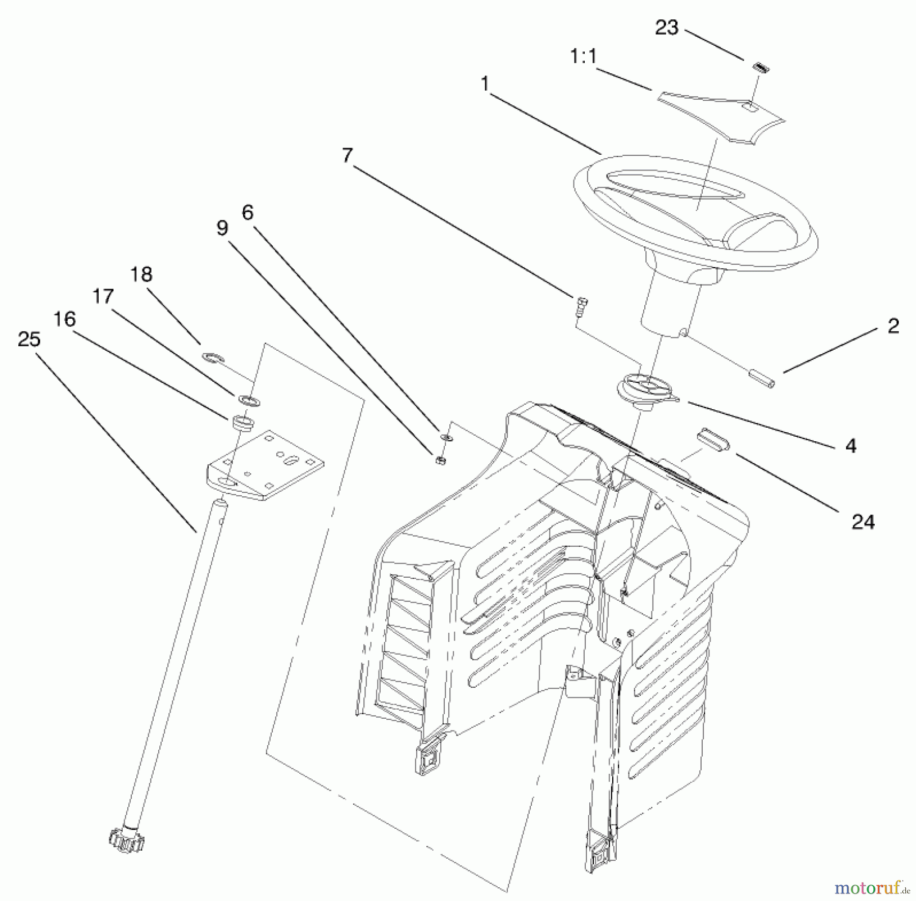 Toro Neu Mowers, Lawn & Garden Tractor Seite 1 71199 (12-32XL) - Toro 12-32XL Lawn Tractor, 2000 (200000001-200999999) FIXED STEERING ASSEMBLY