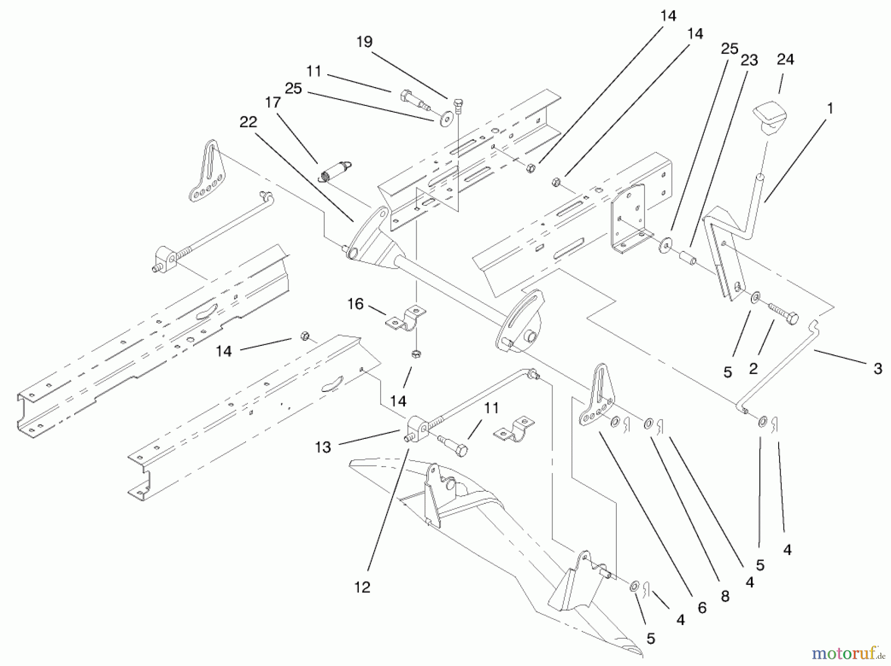Toro Neu Mowers, Lawn & Garden Tractor Seite 1 71199 (12-32XL) - Toro 12-32XL Lawn Tractor, 2000 (200000001-200999999) HEIGHT OF CUT COMPONENTS ASSEMBLY