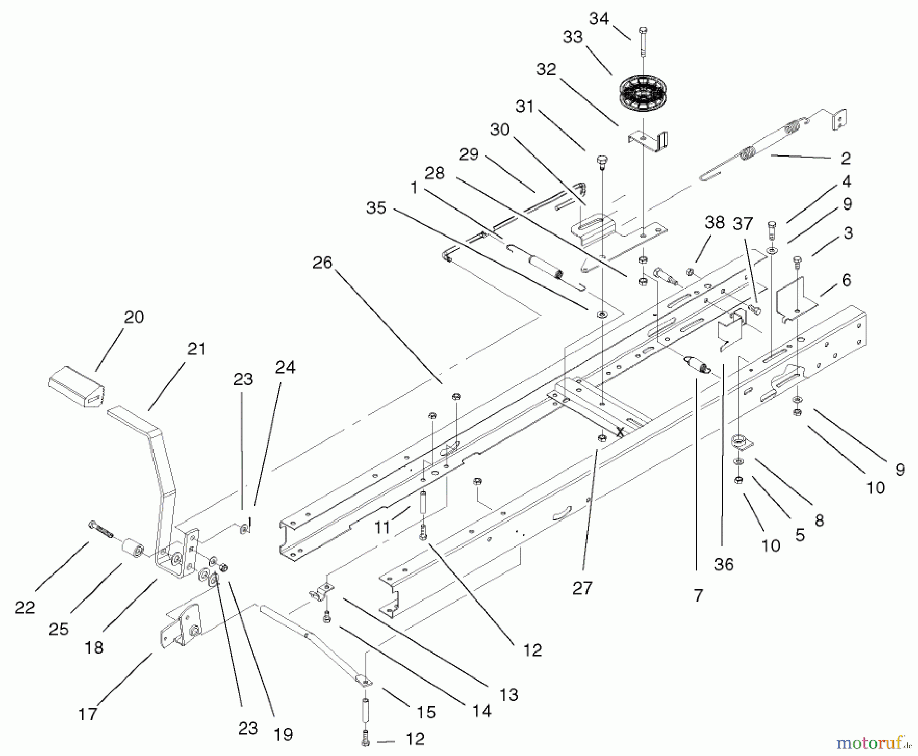 Toro Neu Mowers, Lawn & Garden Tractor Seite 1 71199 (12-32XL) - Toro 12-32XL Lawn Tractor, 2001 (210000001-210999999) TRACTION CLUTCHING ASSEMBLY