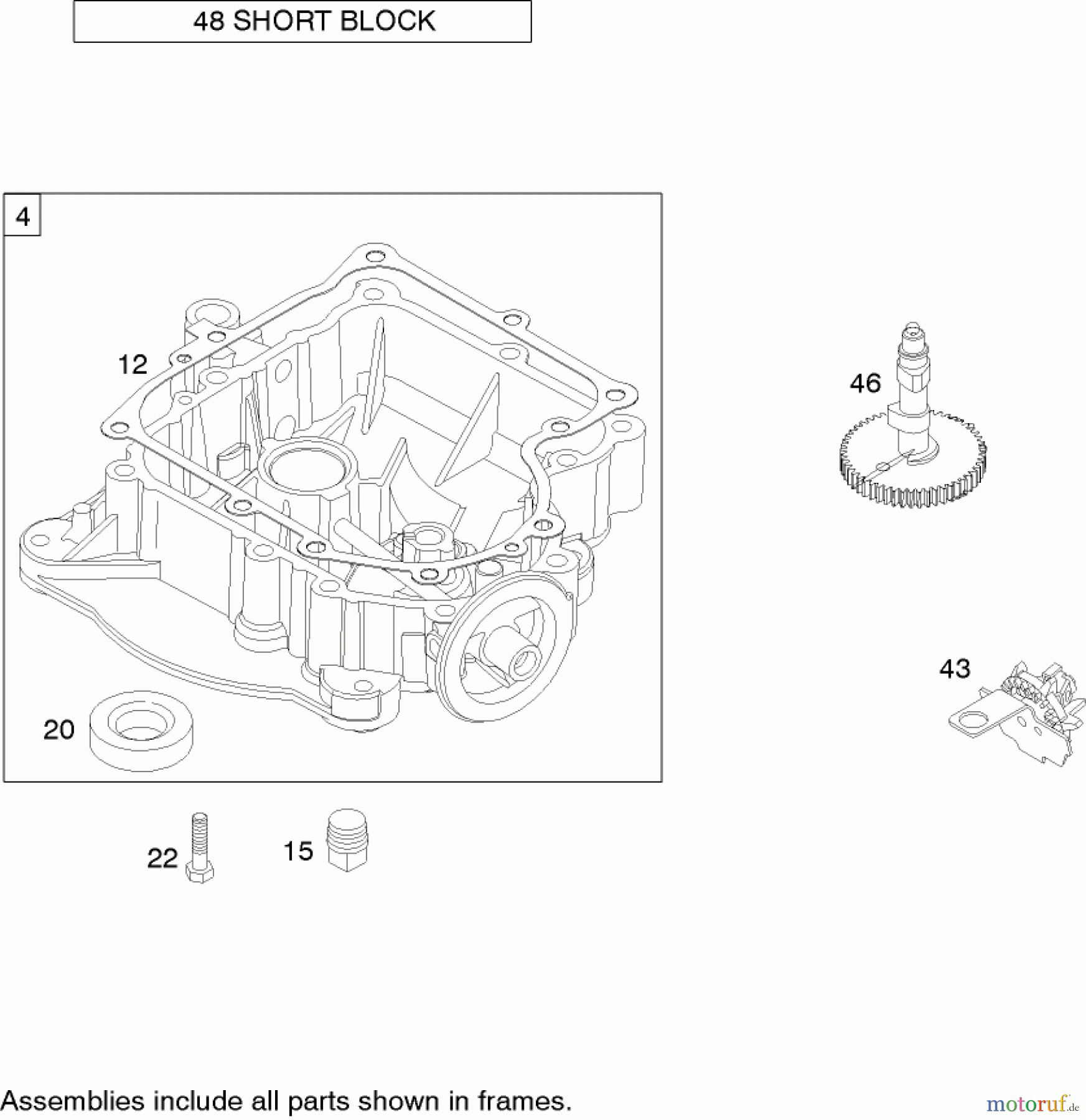 Toro Neu Mowers, Lawn & Garden Tractor Seite 1 71199 (12-32XL) - Toro 12-32XL Lawn Tractor, 2004 (240000001-240999999) CRANKCASE ASSEMBLY BRIGGS AND STRATTON 219907-0170-E1