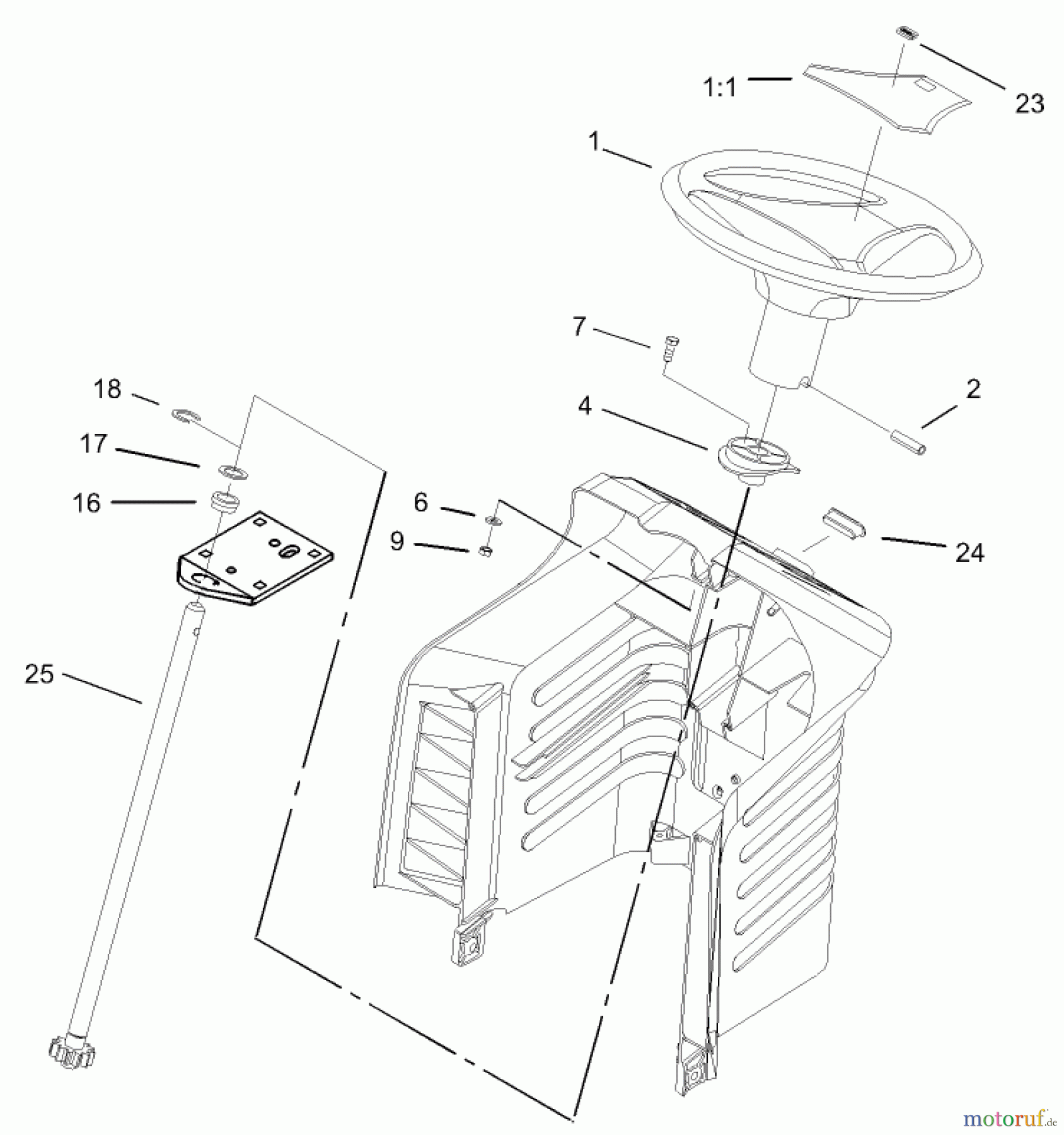 Toro Neu Mowers, Lawn & Garden Tractor Seite 1 71199 (12-32XL) - Toro 12-32XL Lawn Tractor, 2004 (240000001-240999999) FIXED STEERING ASSEMBLY