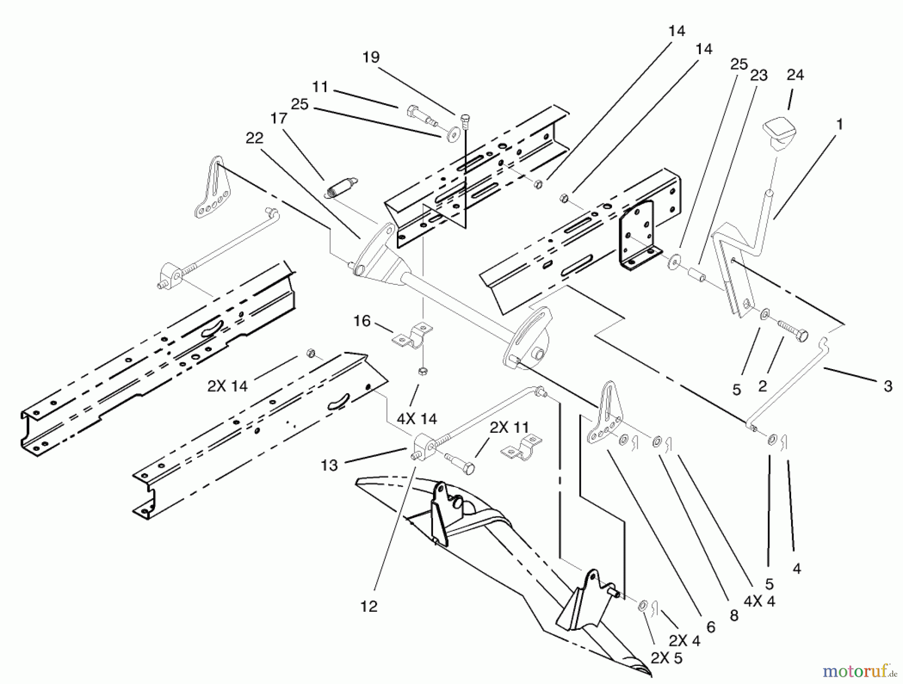 Toro Neu Mowers, Lawn & Garden Tractor Seite 1 71199 (12-32XL) - Toro 12-32XL Lawn Tractor, 2004 (240000001-240999999) HEIGHT OF CUT ASSEMBLY