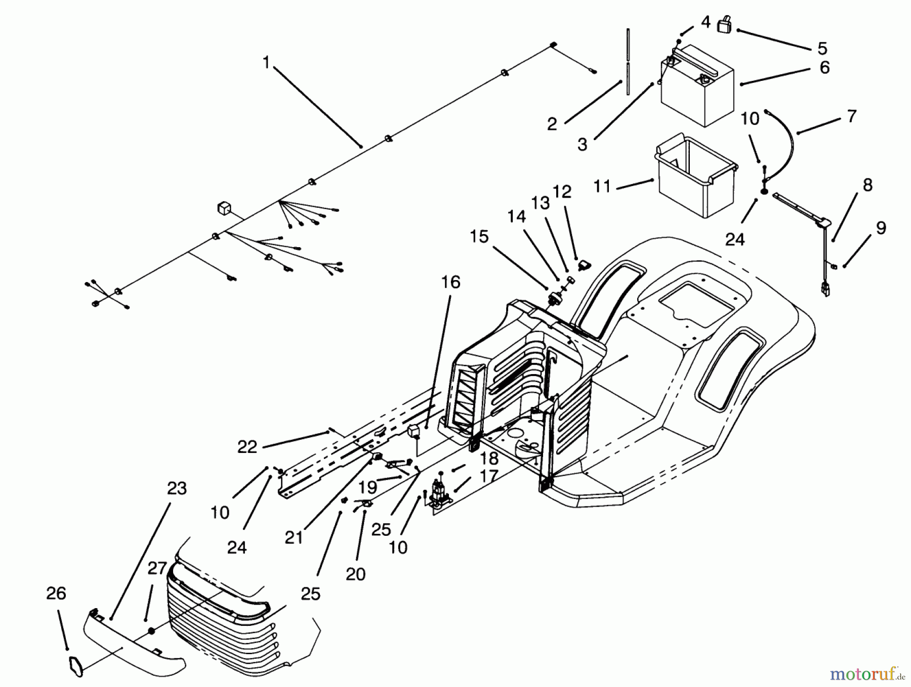 Toro Neu Mowers, Lawn & Garden Tractor Seite 1 71200 (12-32XL) - Toro 12-32XL Lawn Tractor, 1995 (5900001-5910000) ELECTRICAL ASSEMBLY