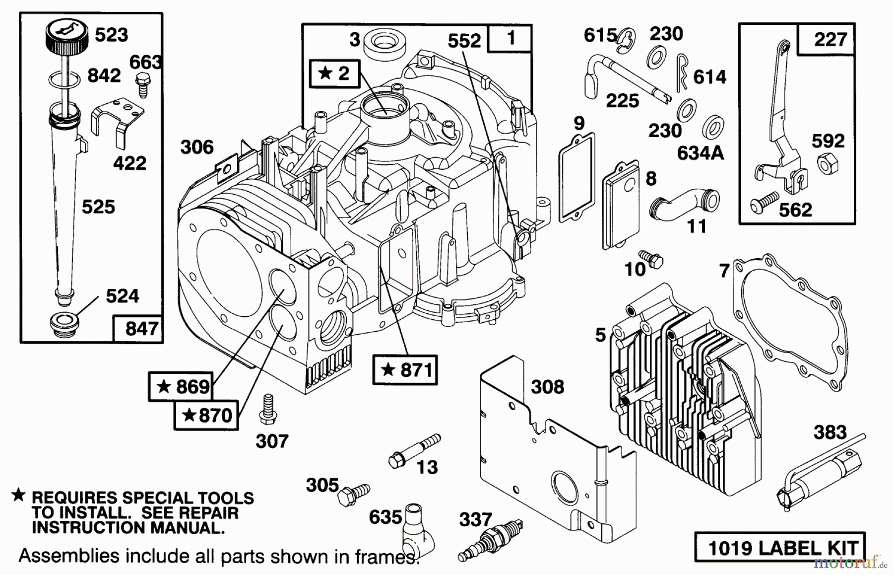 Toro Neu Mowers, Lawn & Garden Tractor Seite 1 71200 (12-32XL) - Toro 12-32XL Lawn Tractor, 1995 (5900001-5910000) ENGINE BRIGGS & STRATTON MODEL 283707-0156-01 #1