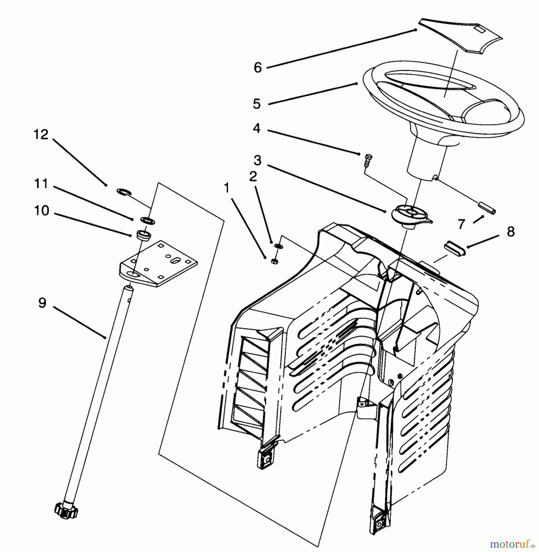  Toro Neu Mowers, Lawn & Garden Tractor Seite 1 71200 (12-32XL) - Toro 12-32XL Lawn Tractor, 1995 (5900001-5910000) STEERING ASSEMBLY