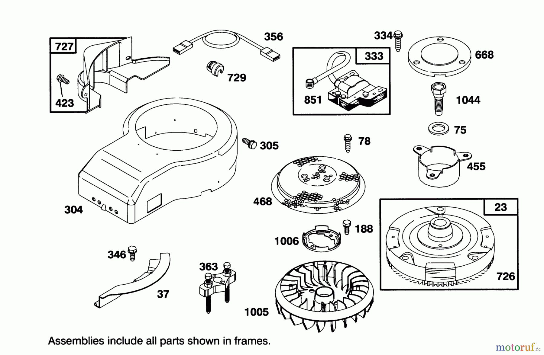  Toro Neu Mowers, Lawn & Garden Tractor Seite 1 71205 (13-38XL) - Toro 13-38XL Lawn Tractor, 1995 (59000001-59999999) ENGINE BRIGGS & STRATTON MODEL 28M707-0122-01 #6