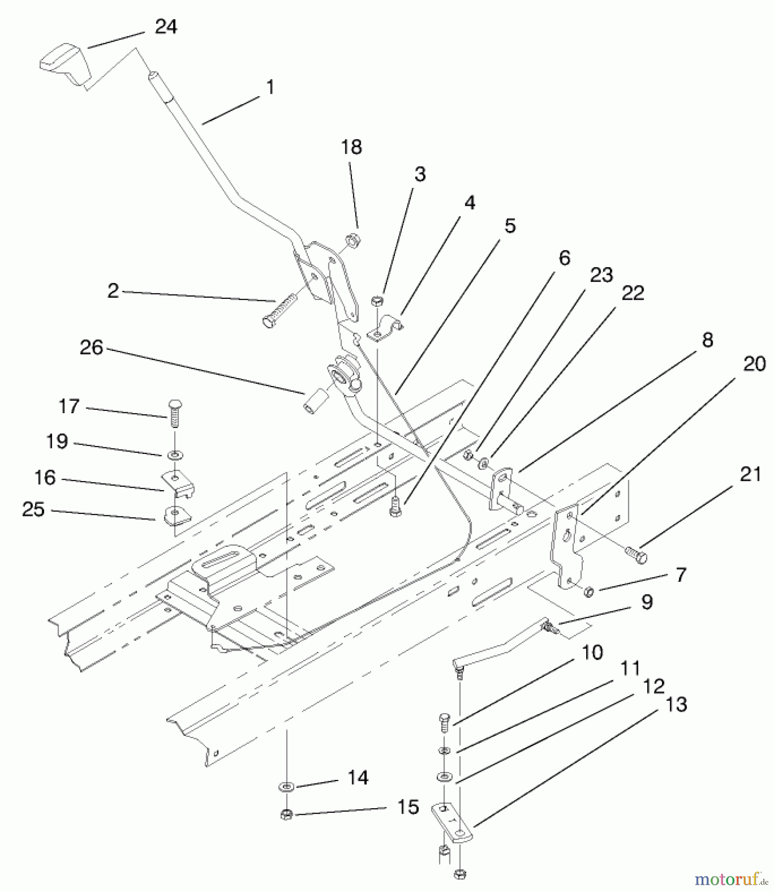  Toro Neu Mowers, Lawn & Garden Tractor Seite 1 71208 (13-38XL) - Toro 13-38XL Lawn Tractor, 1997 (7900001-7999999) SHIFT ASSEMBLY