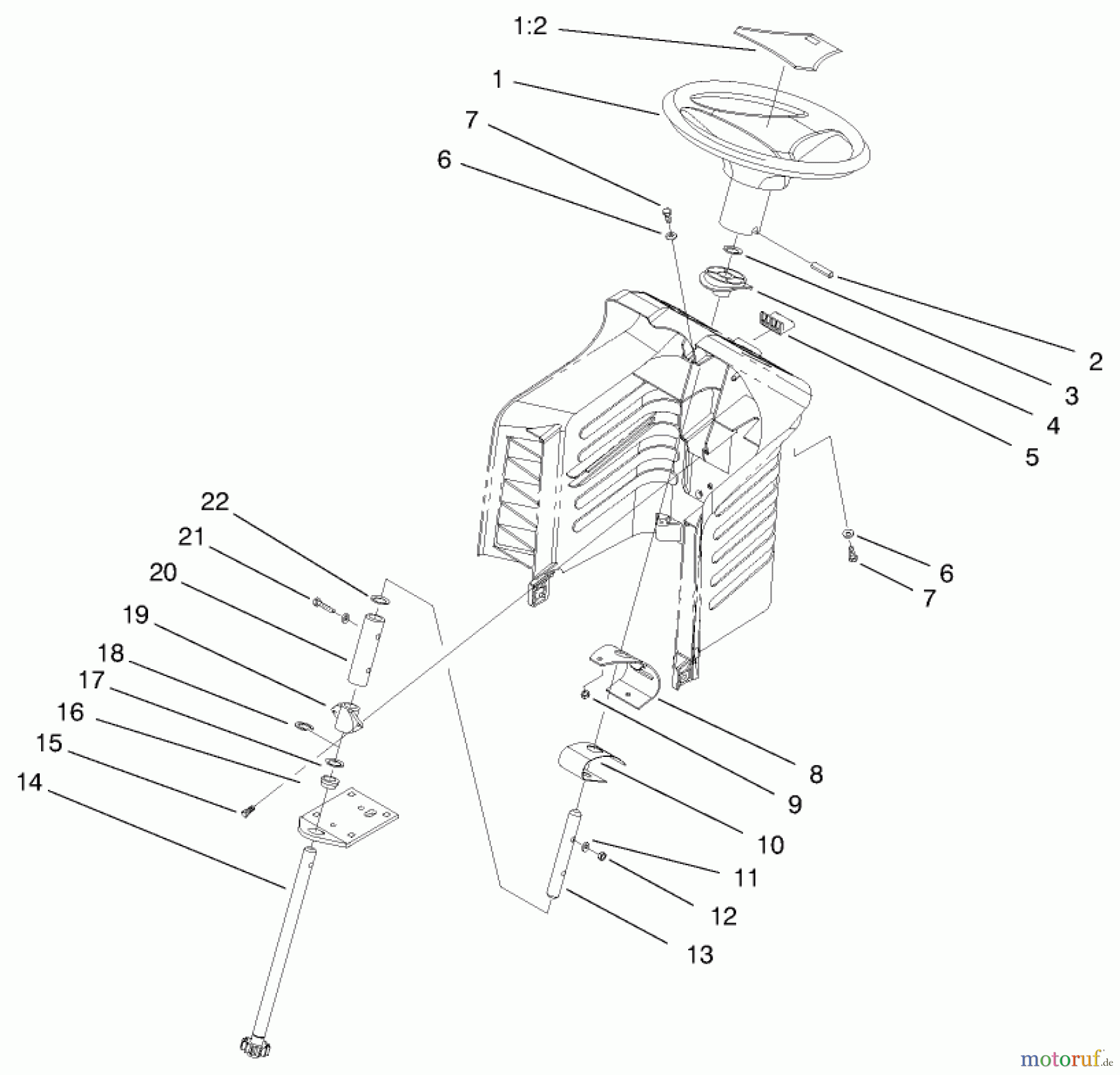 Toro Neu Mowers, Lawn & Garden Tractor Seite 1 71208 (13-38XL) - Toro 13-38XL Lawn Tractor, 1997 (7900001-7999999) STEERING ASSEMBLY