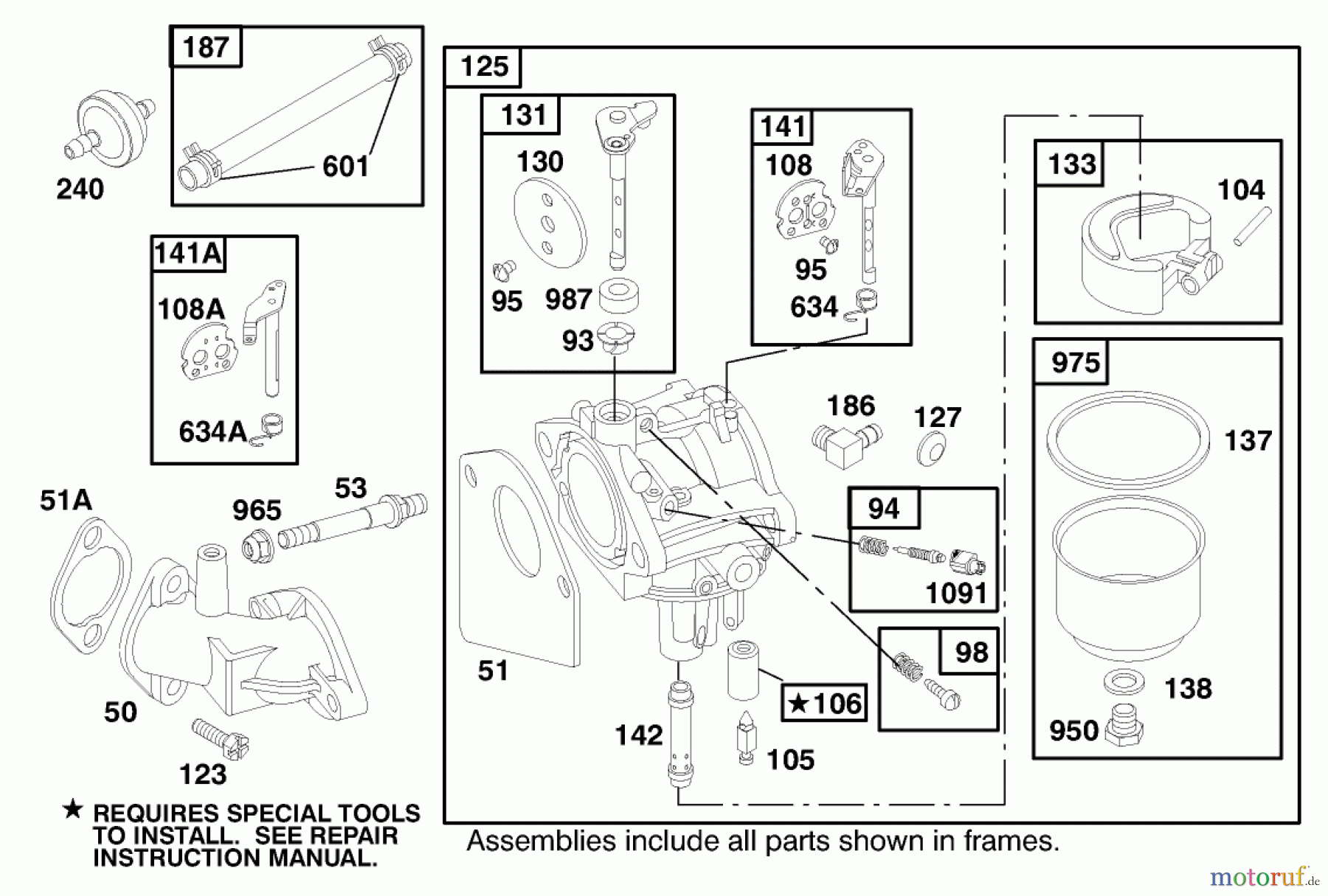 Toro Neu Mowers, Lawn & Garden Tractor Seite 1 71208 (13-38XL) - Toro 13-38XL Lawn Tractor, 1998 (8900001-8999999) ENGINE BRIGGS & STRATTON MODEL 28M707-1122-E1 #4