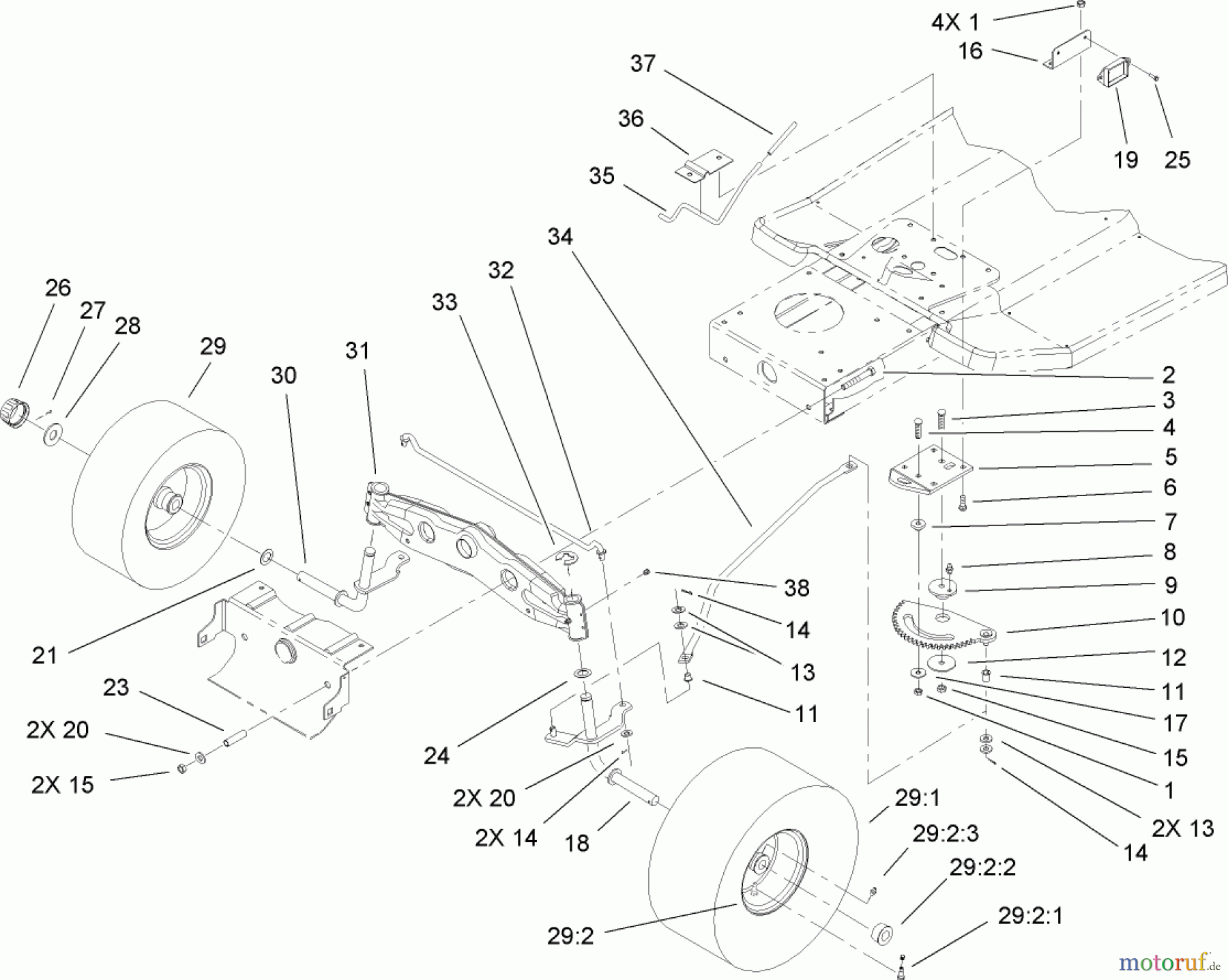 Toro Neu Mowers, Lawn & Garden Tractor Seite 1 71209 (XL 320) - Toro XL 320 Lawn Tractor, 2005 (250005001-250999999) STEERING COMPONENT ASSEMBLY