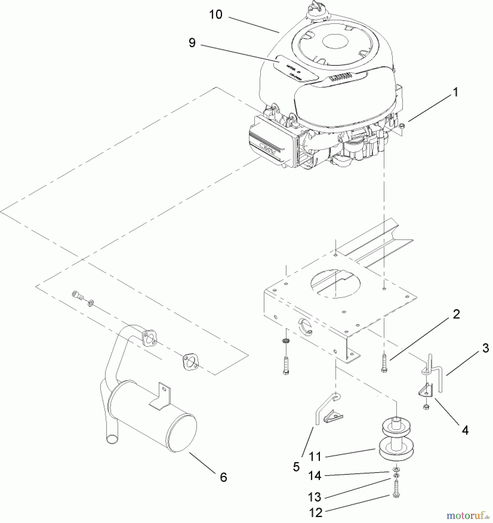 Toro Neu Mowers, Lawn & Garden Tractor Seite 1 71209 (XL 320) - Toro XL 320 Lawn Tractor, 2006 (260000001-260999999) ENGINE ASSEMBLY